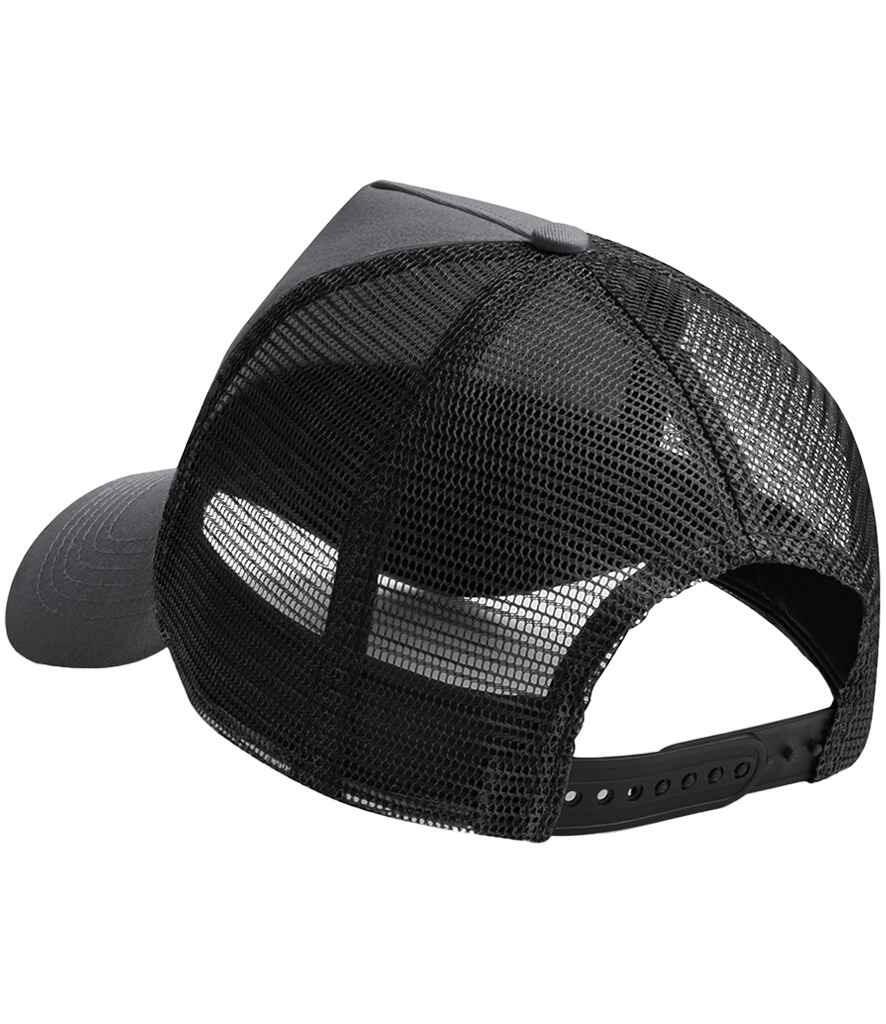 Custom Embroidered Snapback Trucker Cap Dark Grey/Black
