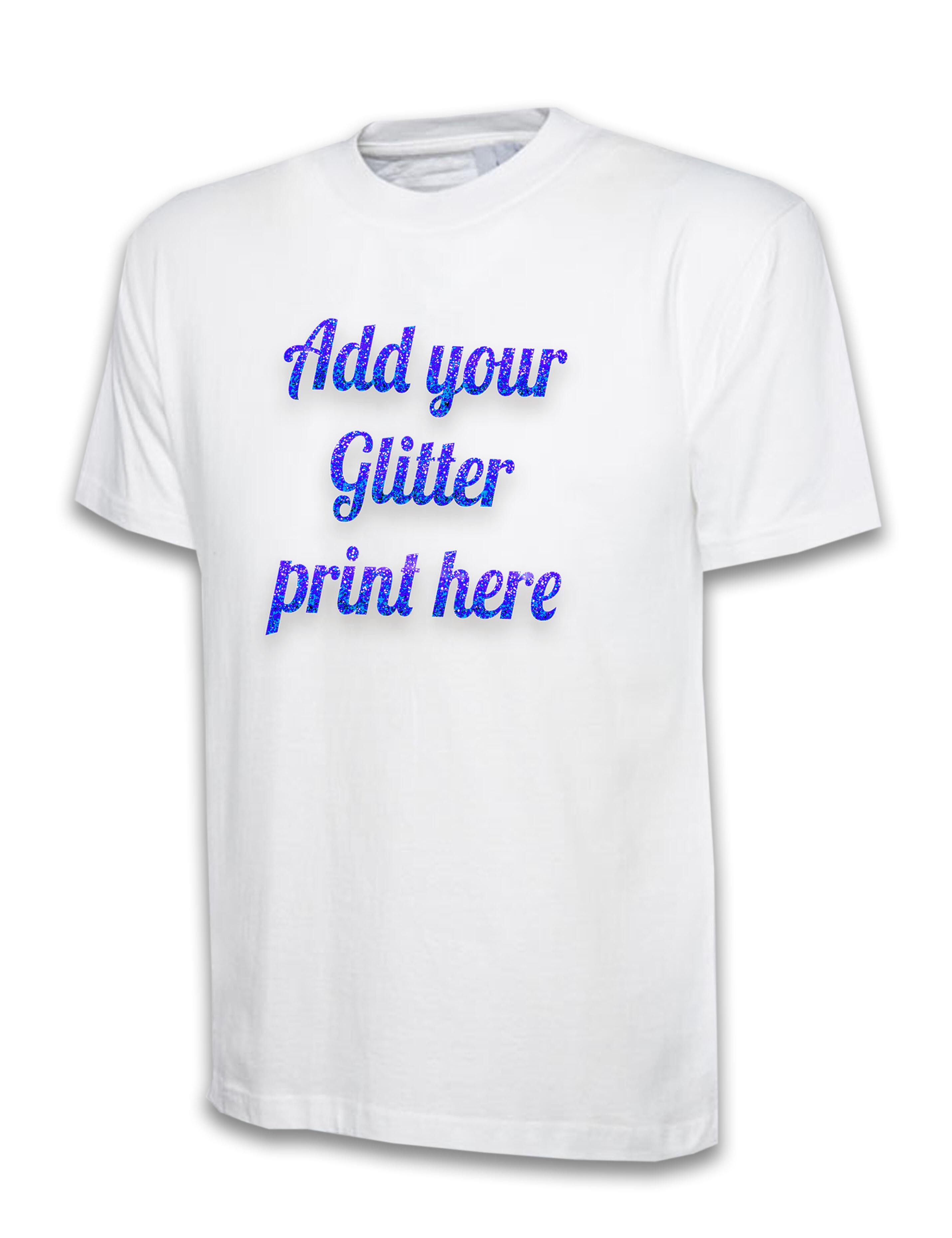 Custom Glitter Printed Heavyweight Kids T-Shirt White
