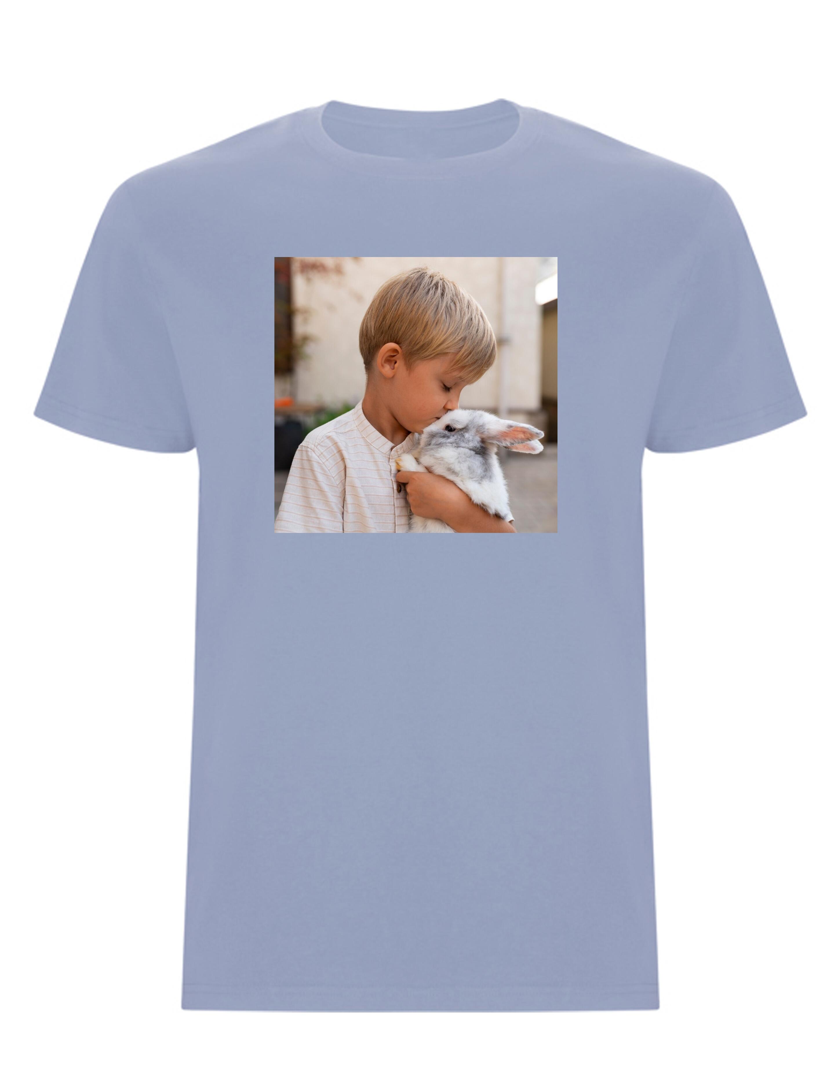 Custom Photo Printed Heavyweight Kids T-Shirt Zen Blue