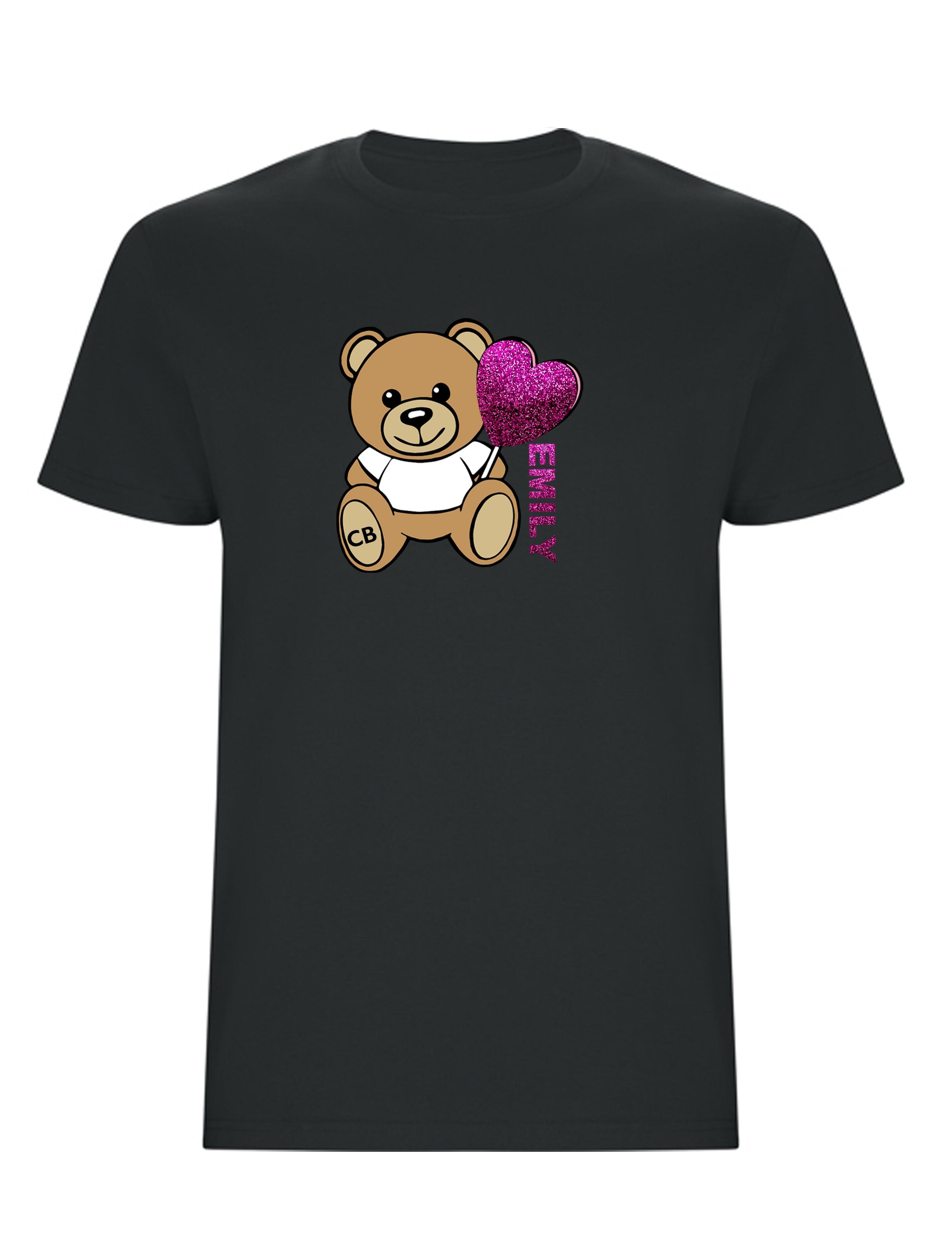 Custom Kids Bear T-Shirt Dark Grey
