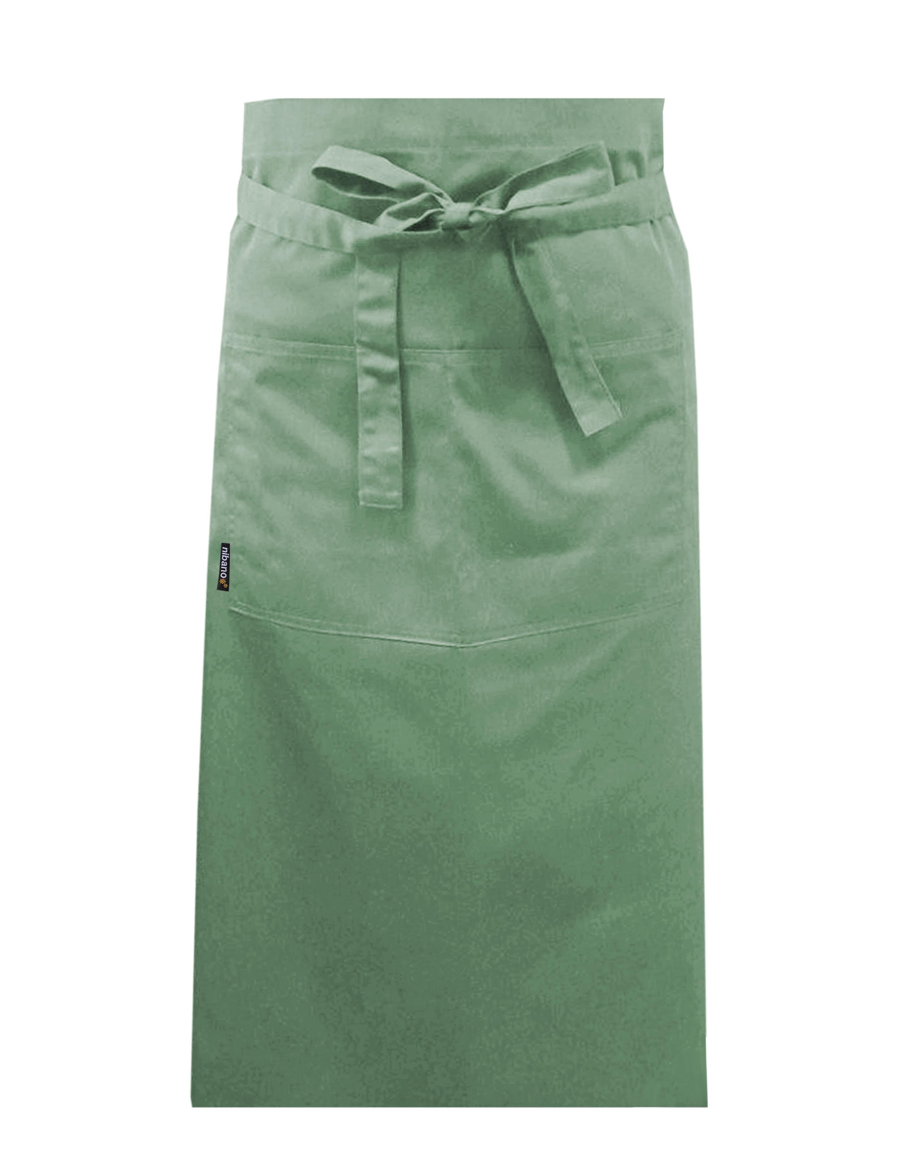 Nibano Long Waist Apron with pockets Olive