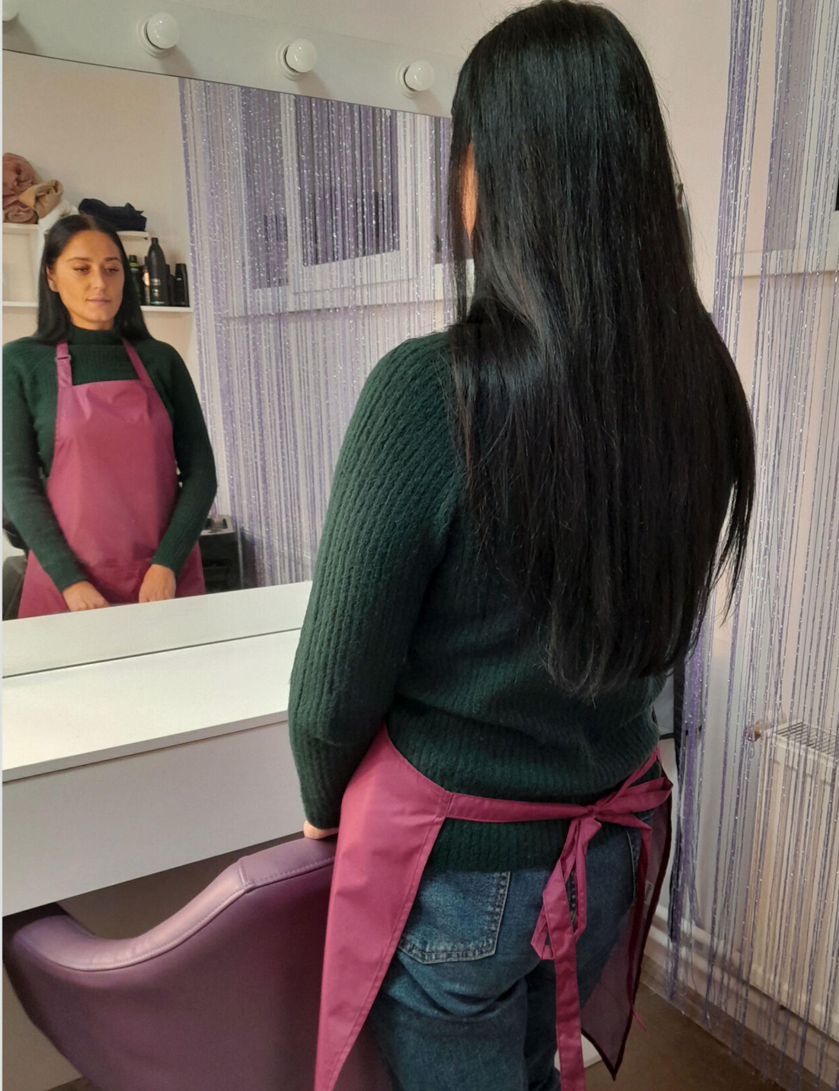 Professional burgundy salon apron waterproof