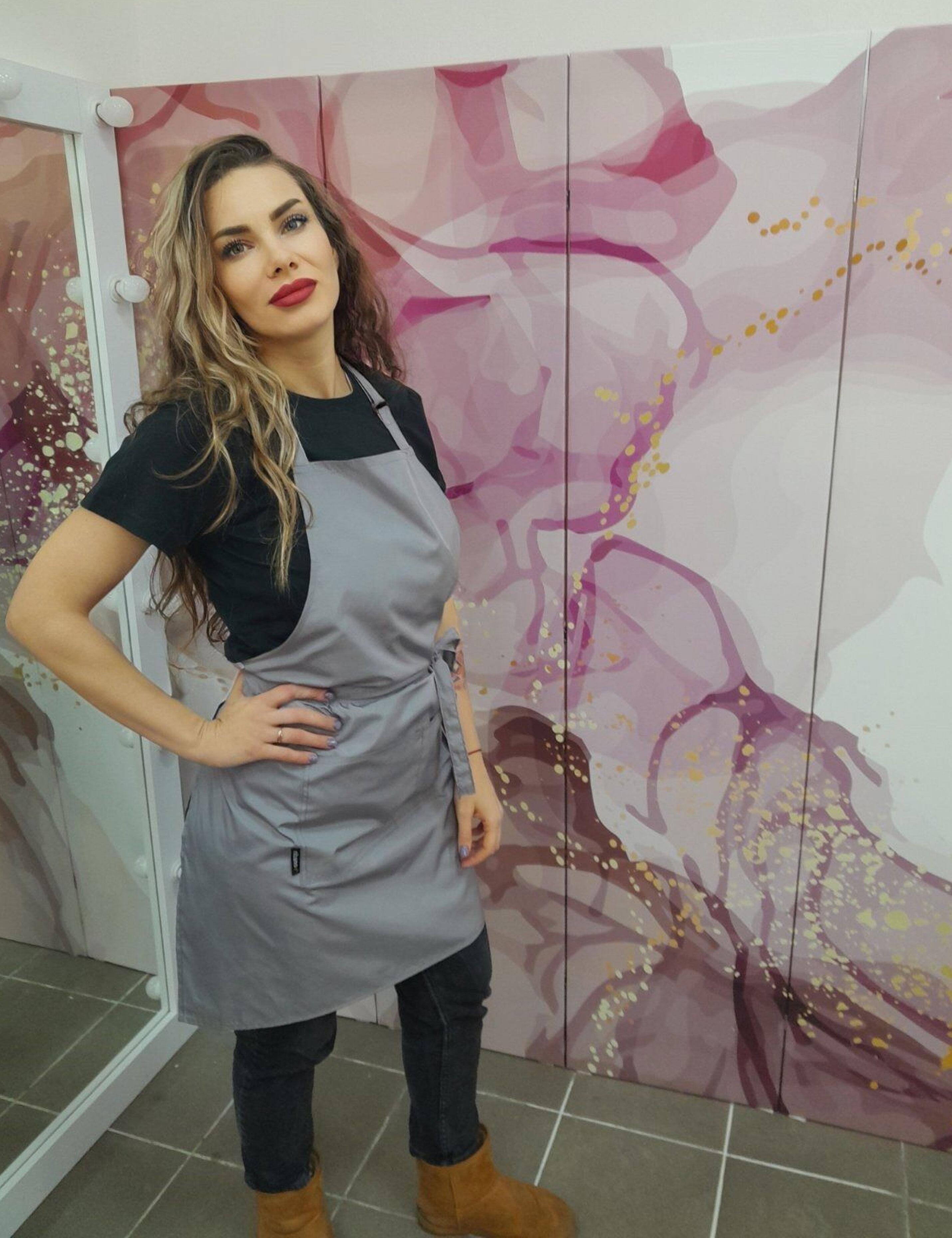 Hairdresser’s waterproof apron grey