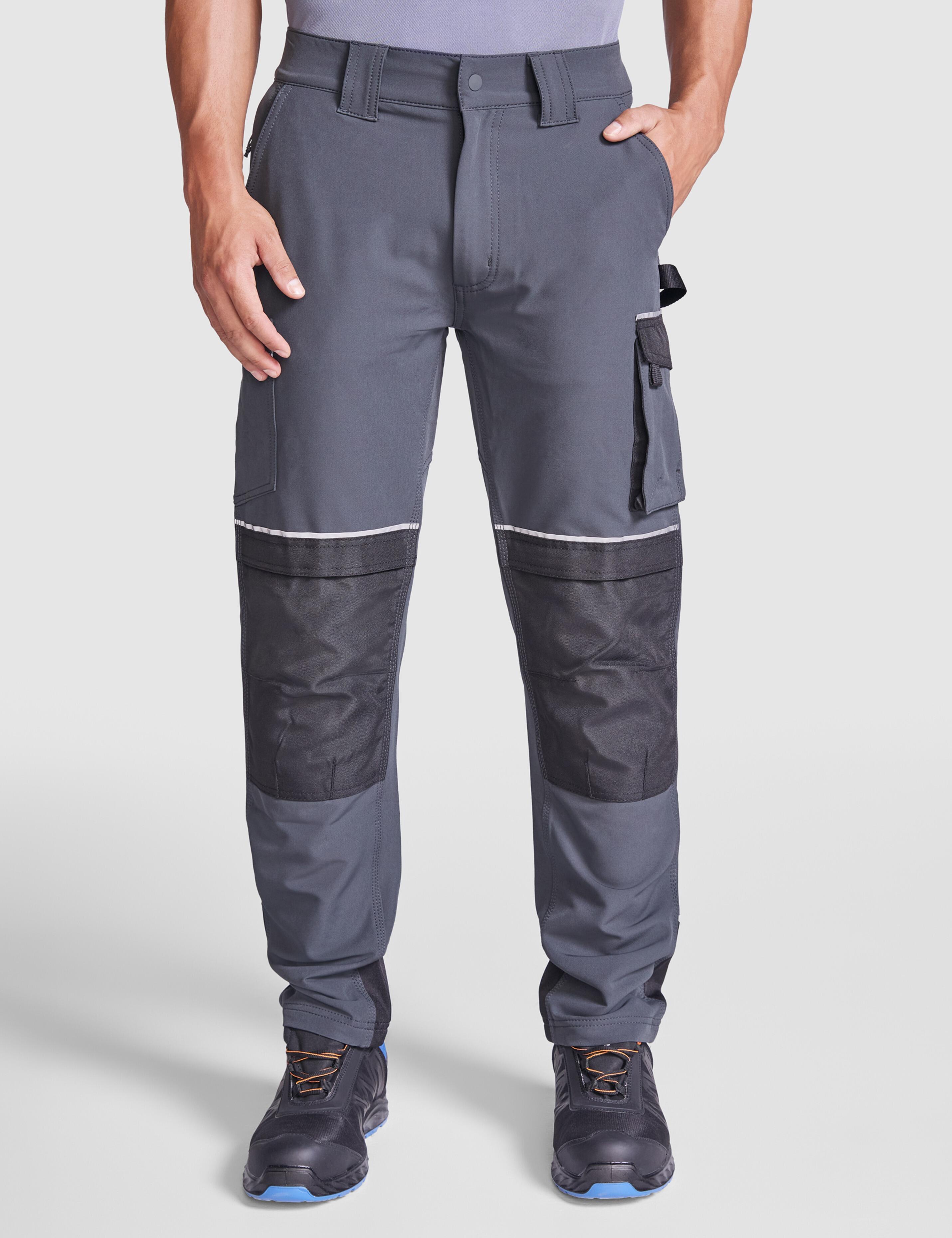 Custom Work Trouser with Knee pads Pockets Grey/Black