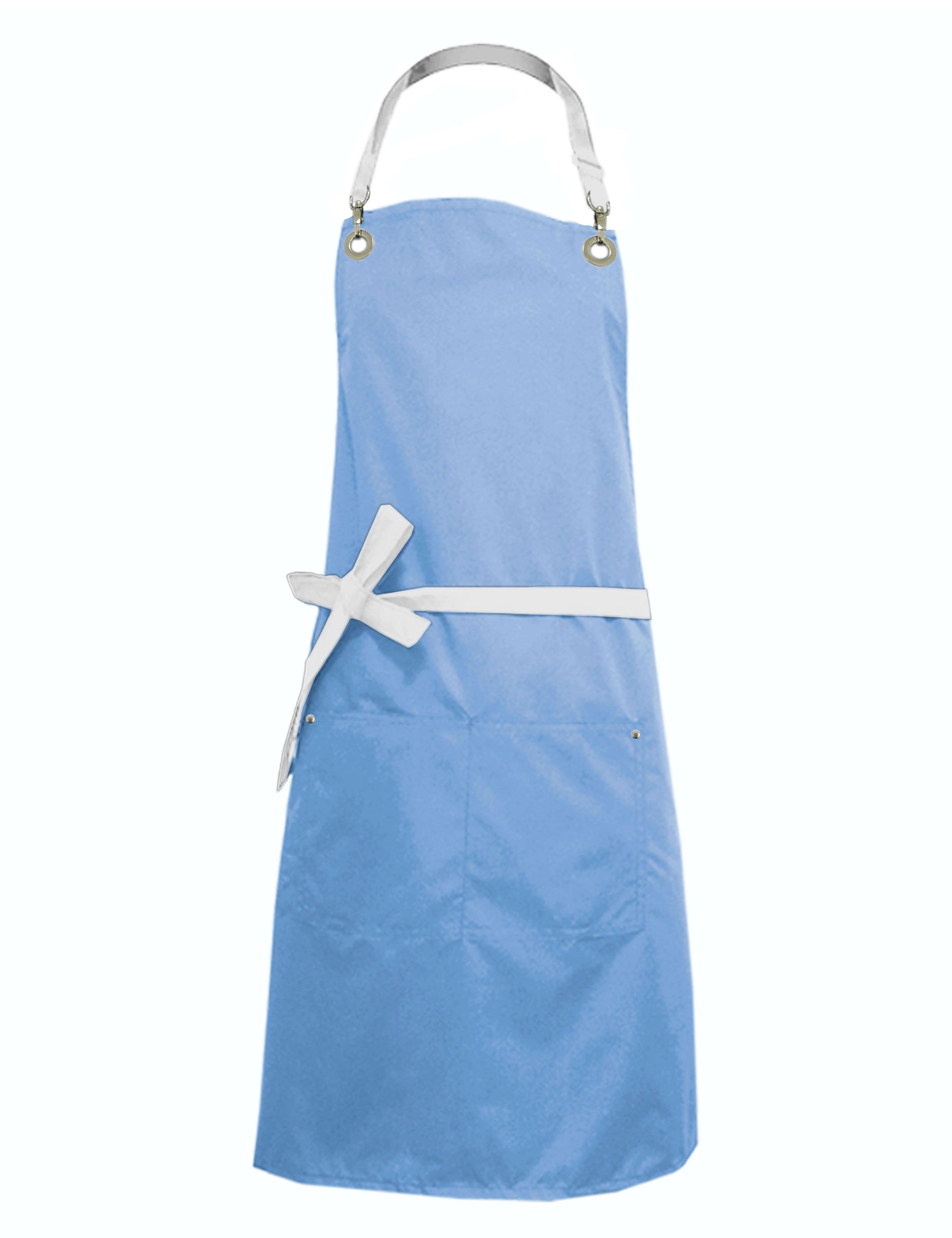 Nibano waterproof bi-colour luxury hairdressing and grooming apron light blue