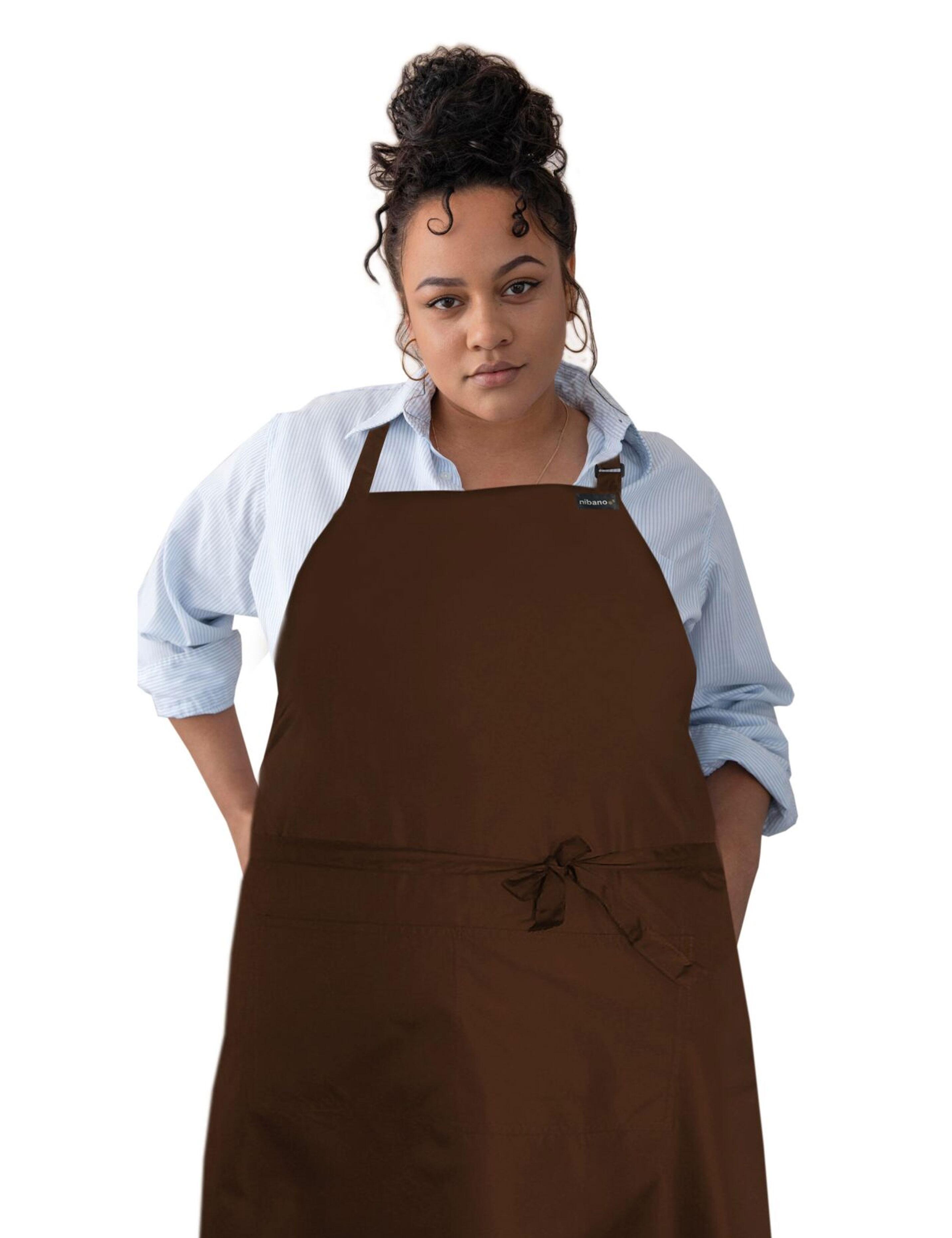 Personalised embroidered сhocolate waterproof barber and salon apron