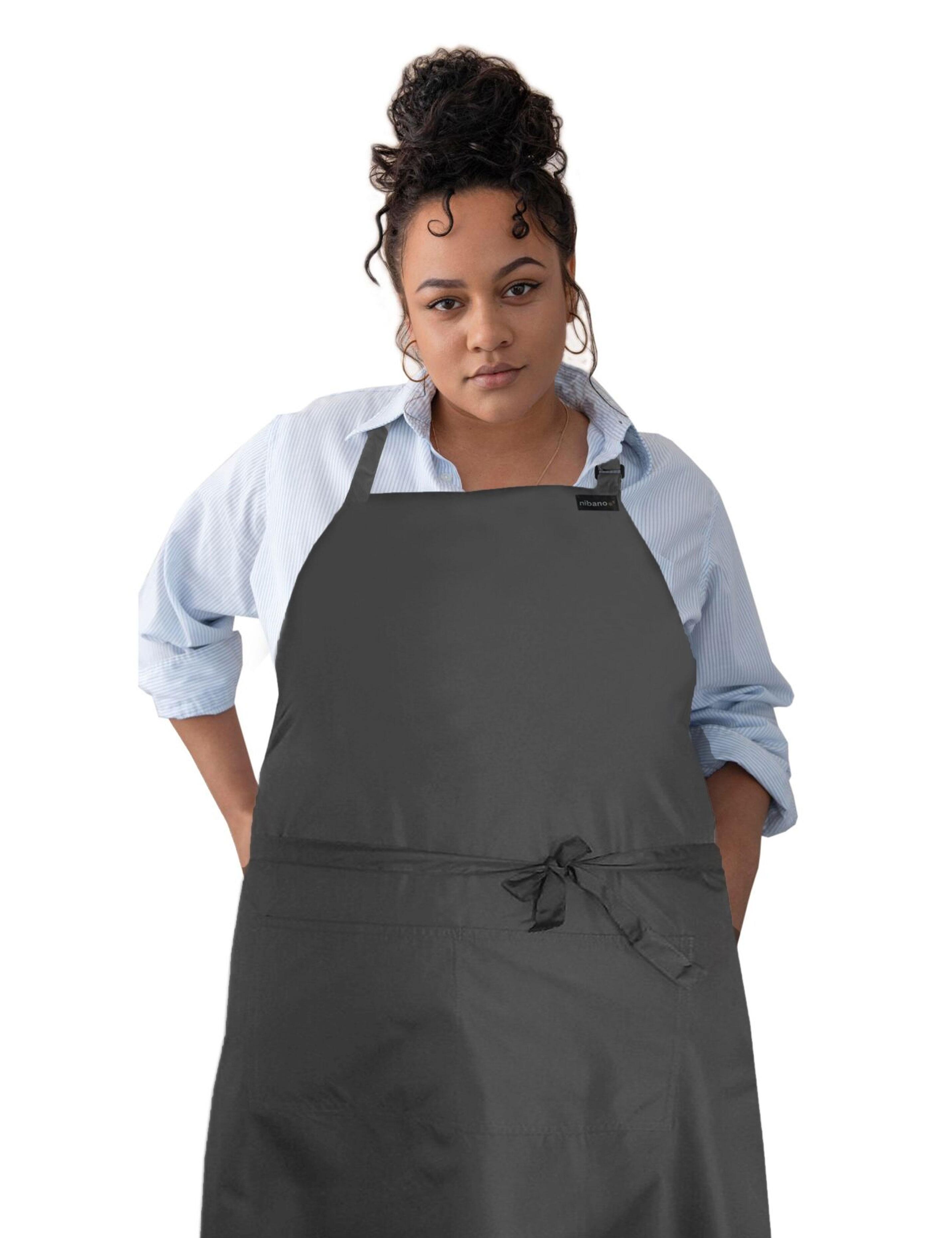 Personalised embroidered dark grey waterproof barber and salon apron