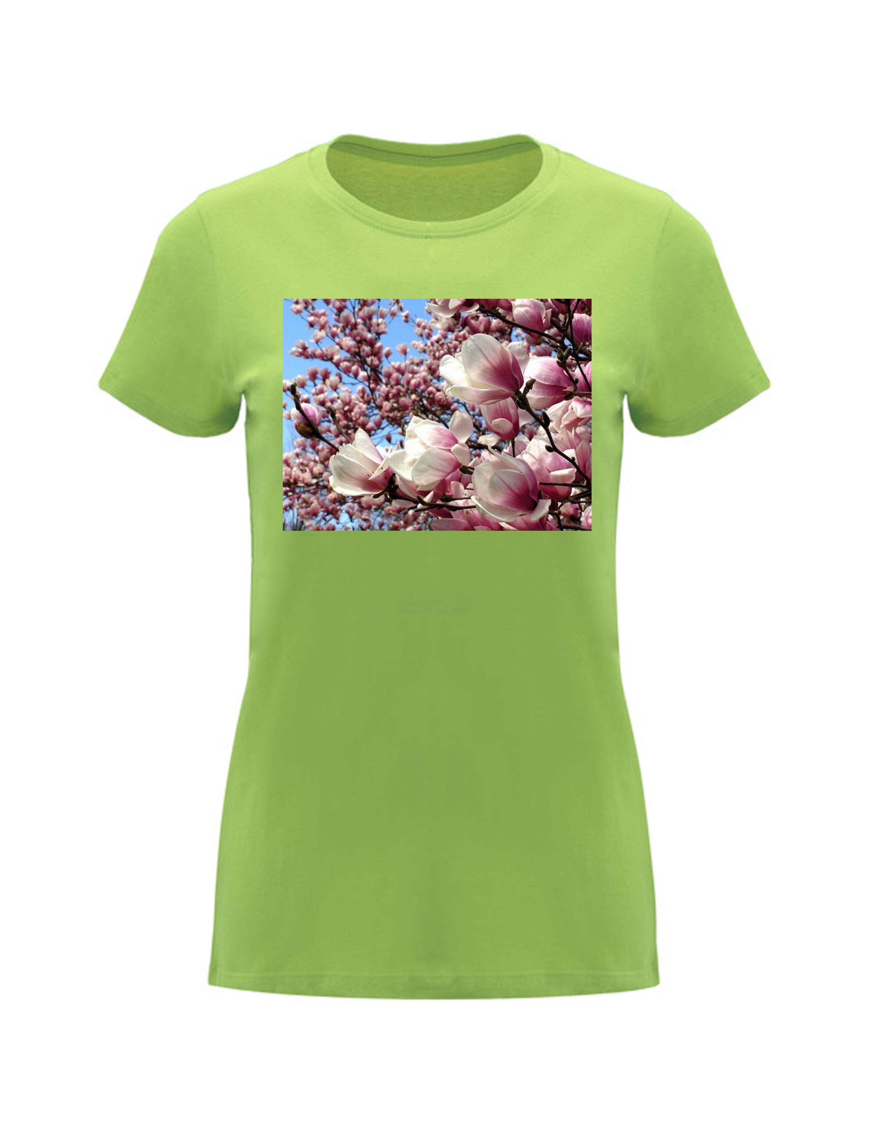 Photo Printed Heavyweight Women's Short Sleeve T-Shirt Lime