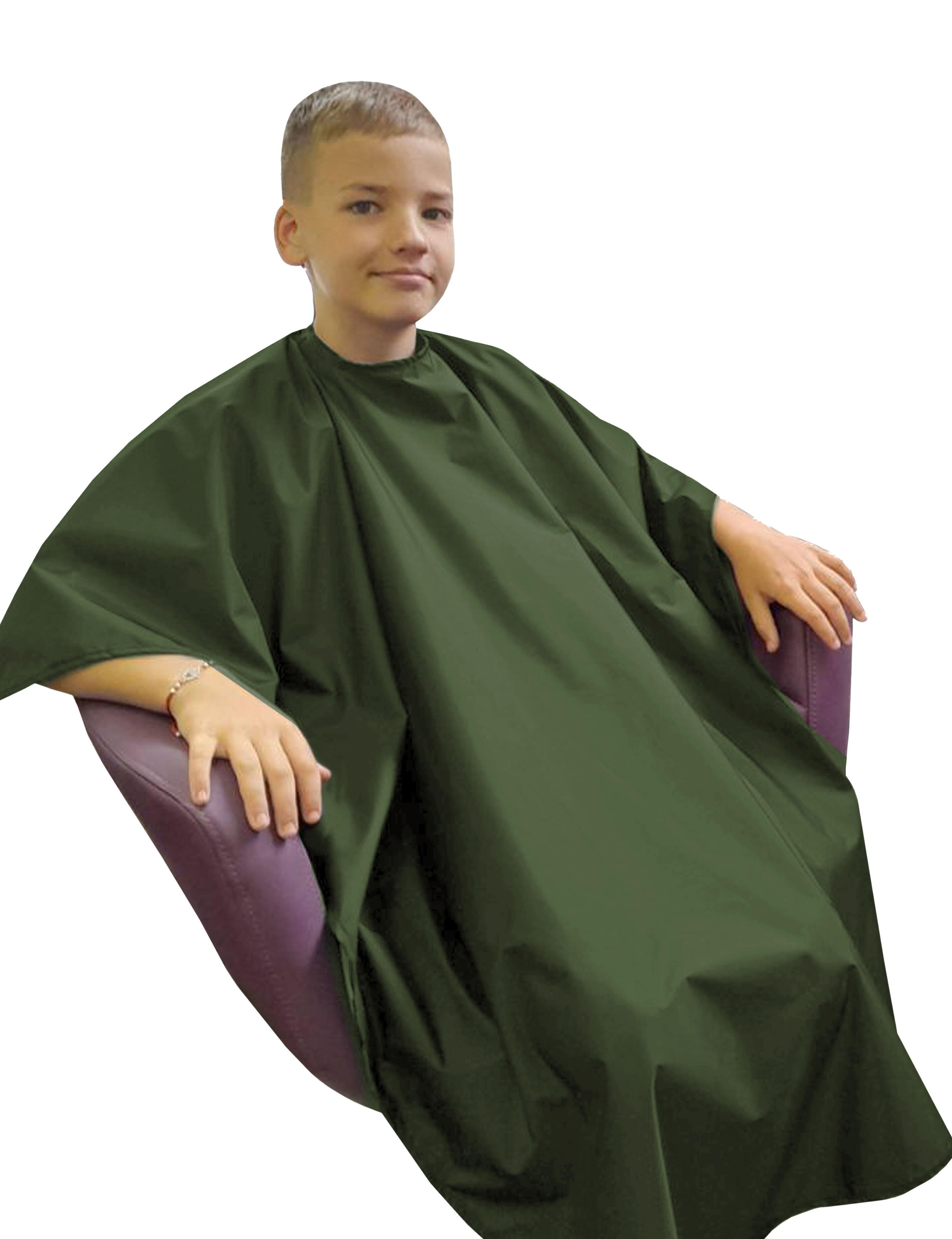 Children’s salon cape in Vintage Green for haircuts