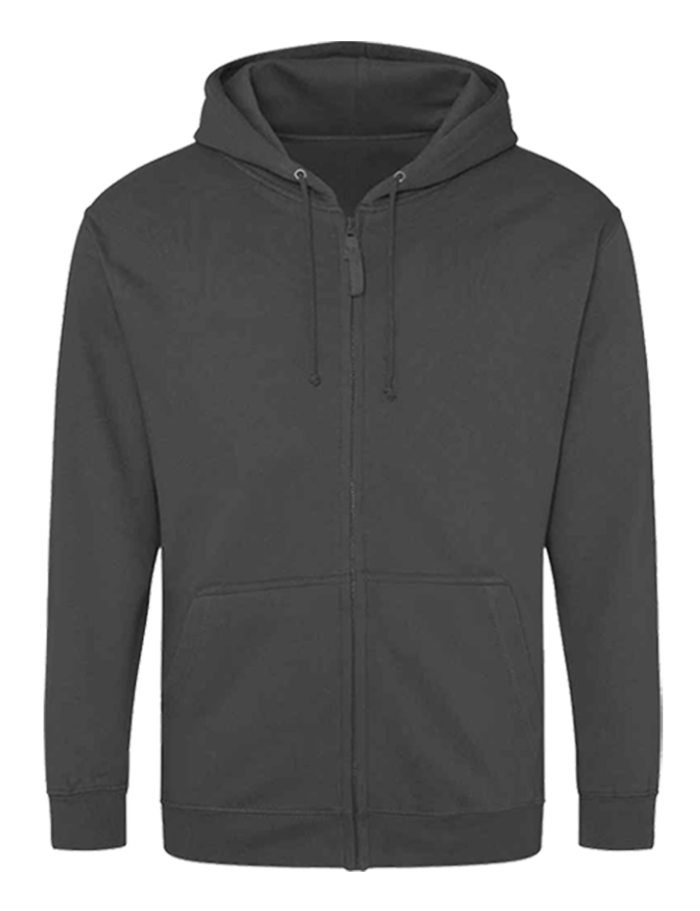 Personalised zip hoodie steel grey with print