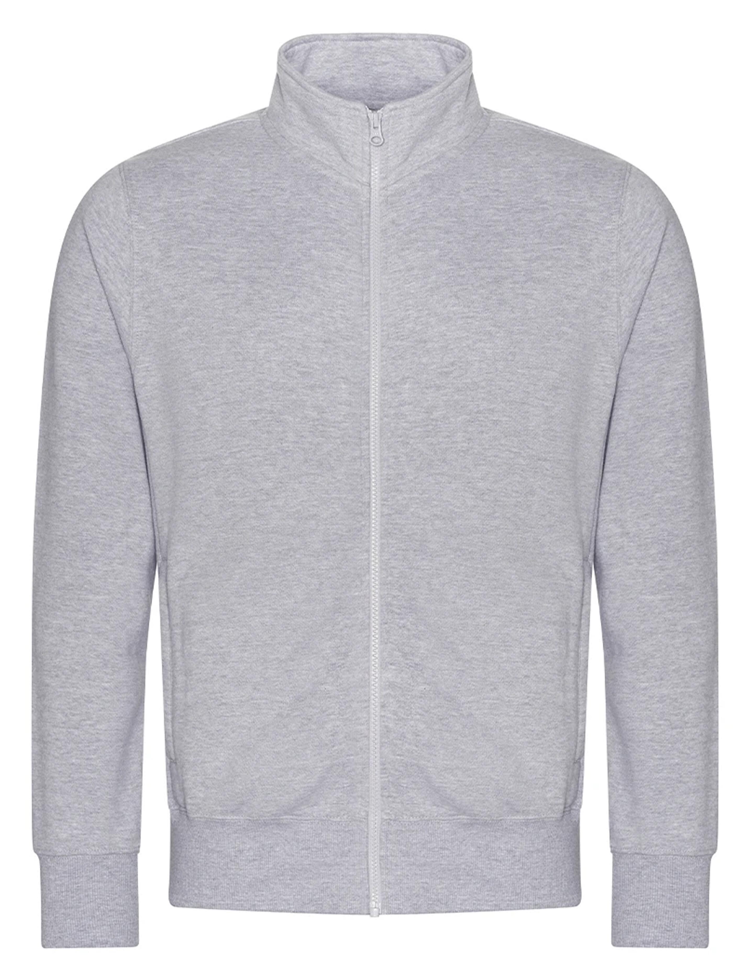 Personalised Full Zip Sweatshirt Jacket Heather Grey Embroidered