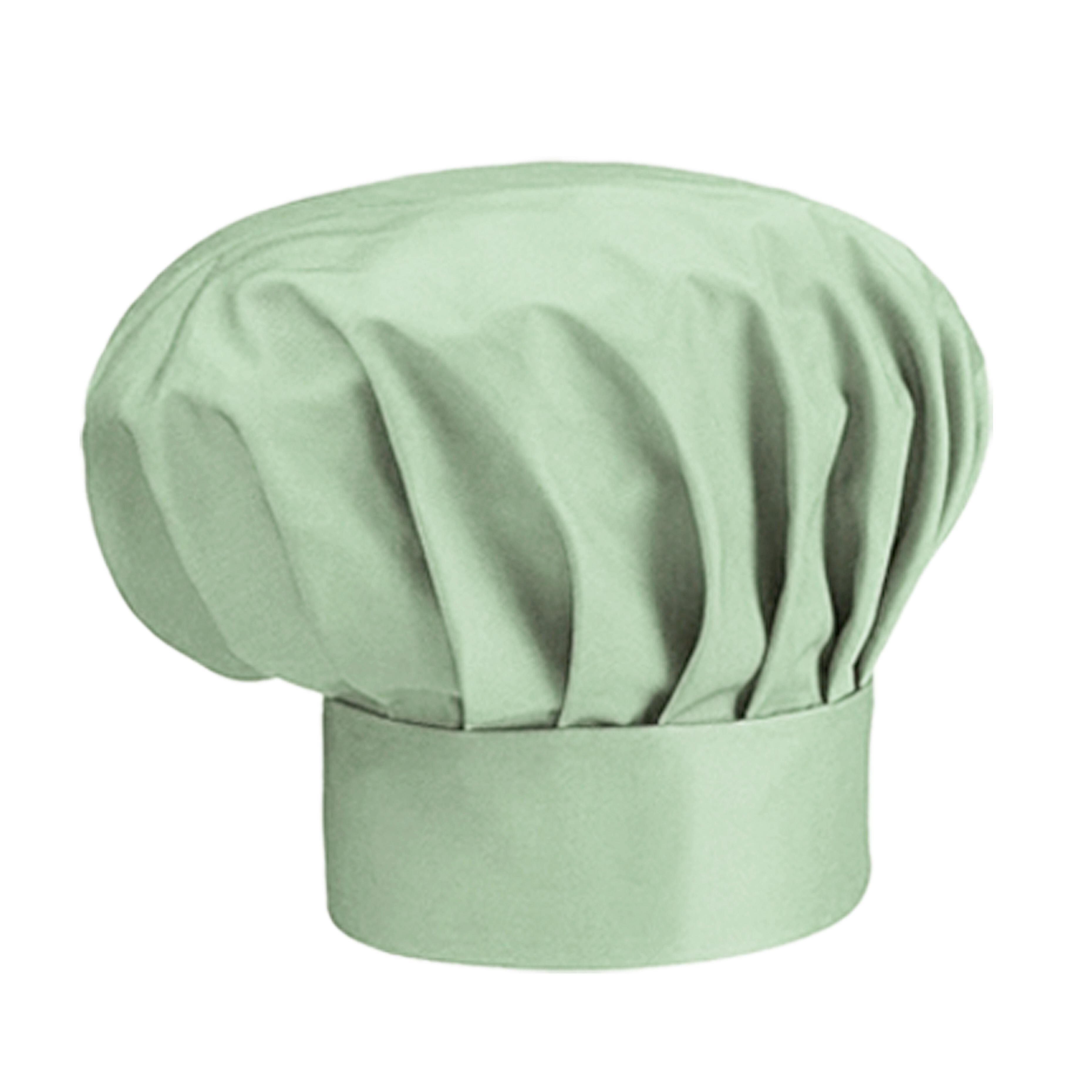 Pistachio coloured chef’s hat ideal for logo embroidery