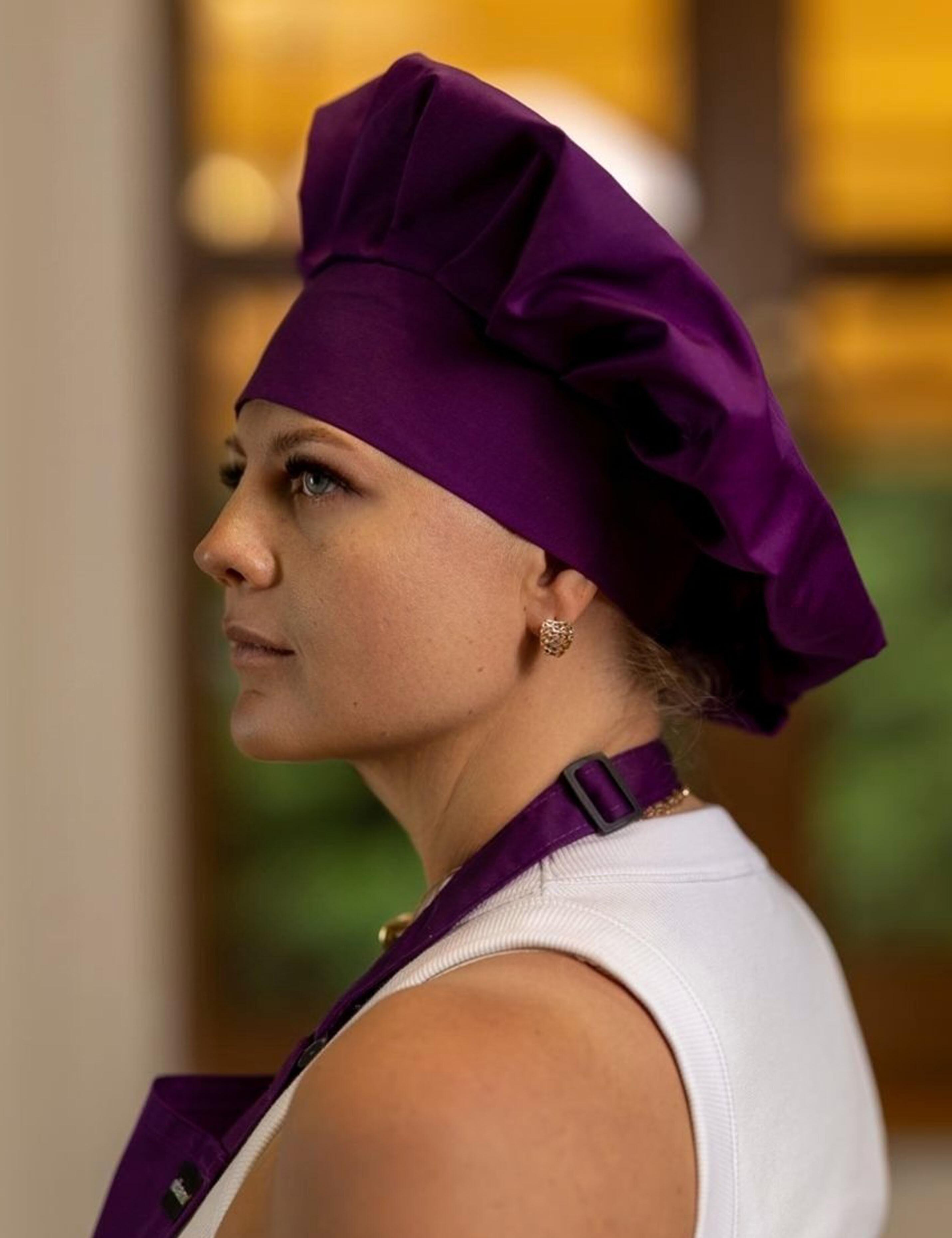 Adjustable purple chef’s hat plain or personalized design