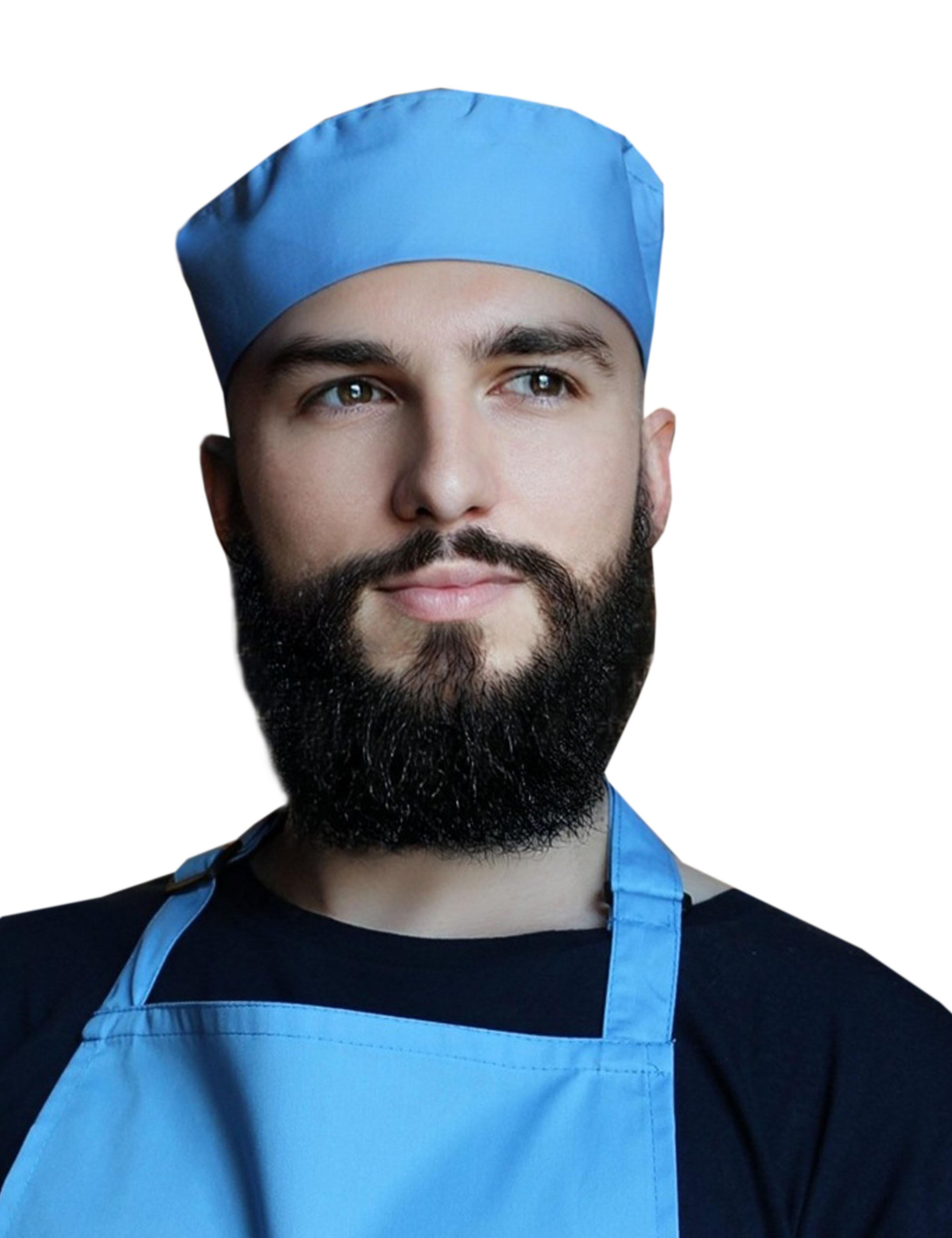 Light blue chef skull cap plain design front view