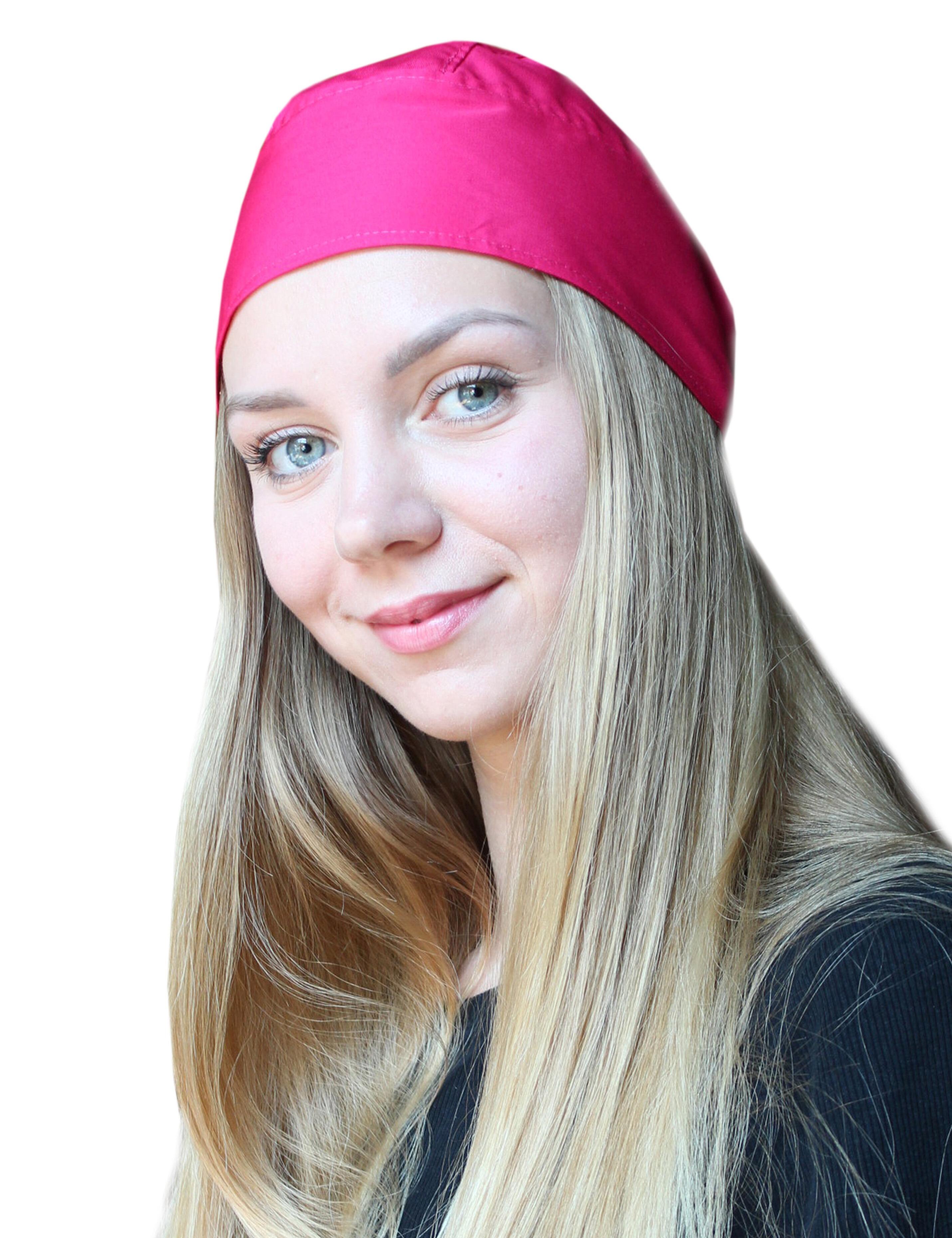 Professional Hot Pink chef bandana for restaurants and catering
