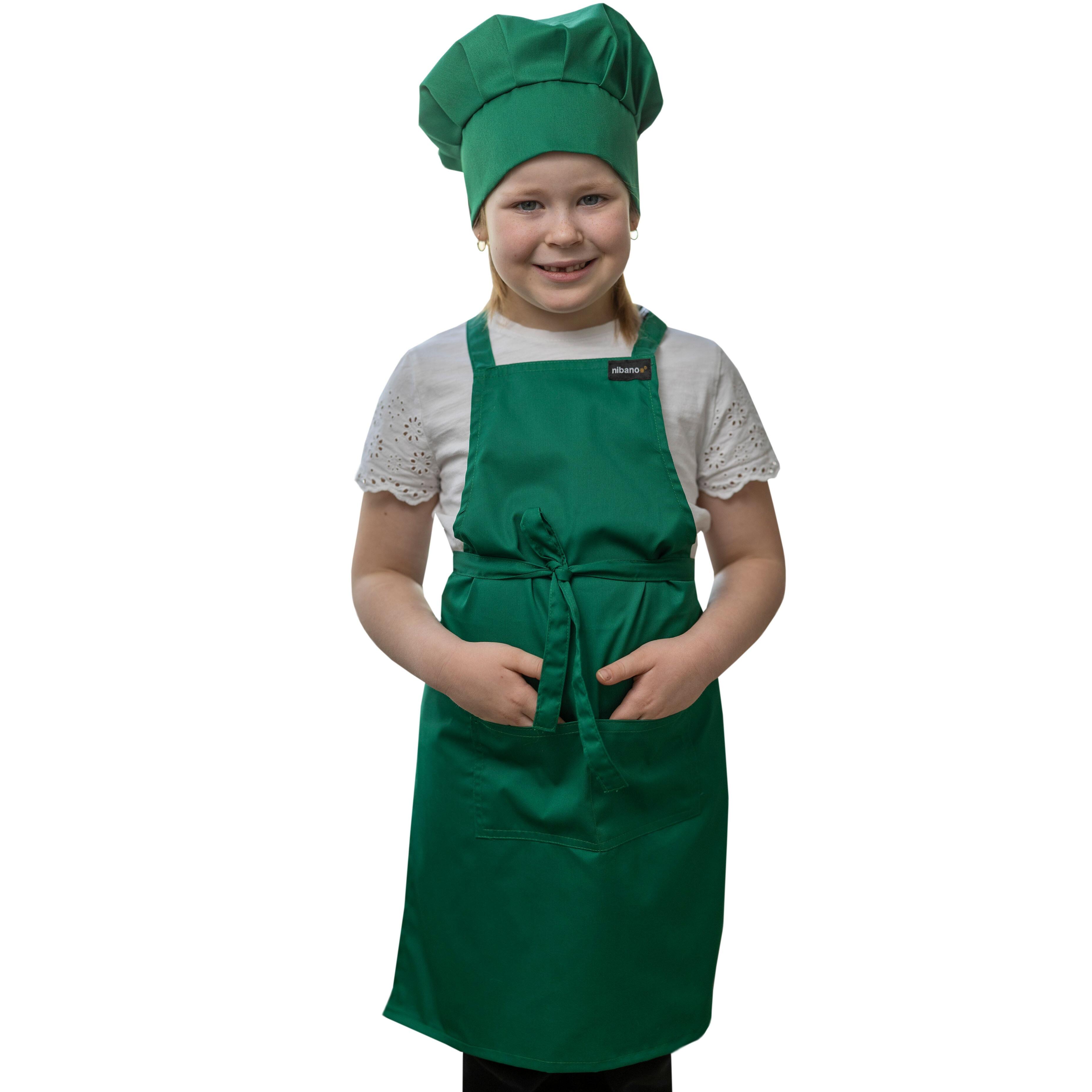 Kelly Green kids chef apron for kitchen and art use