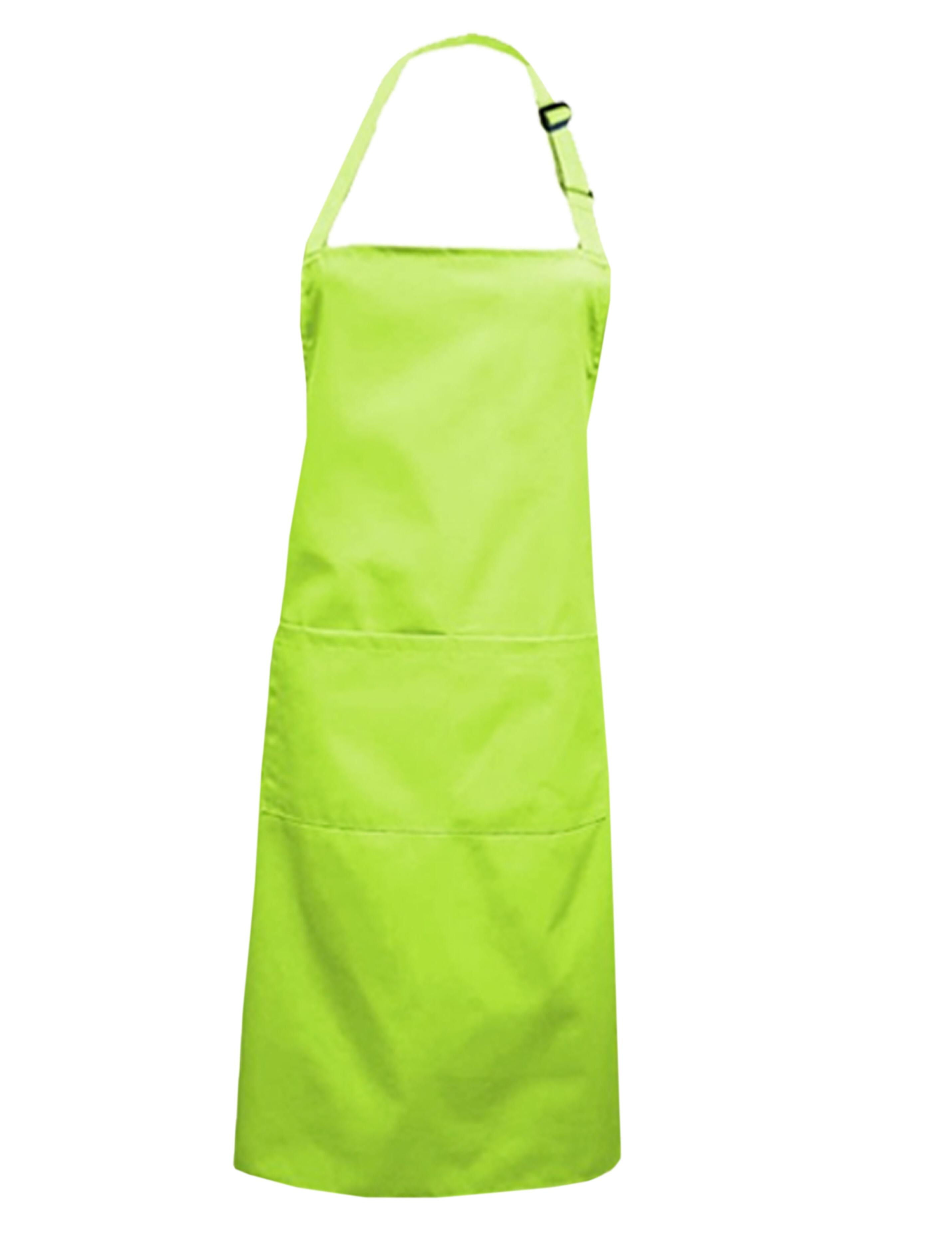 Custom Lime mid-length polycotton bib apron