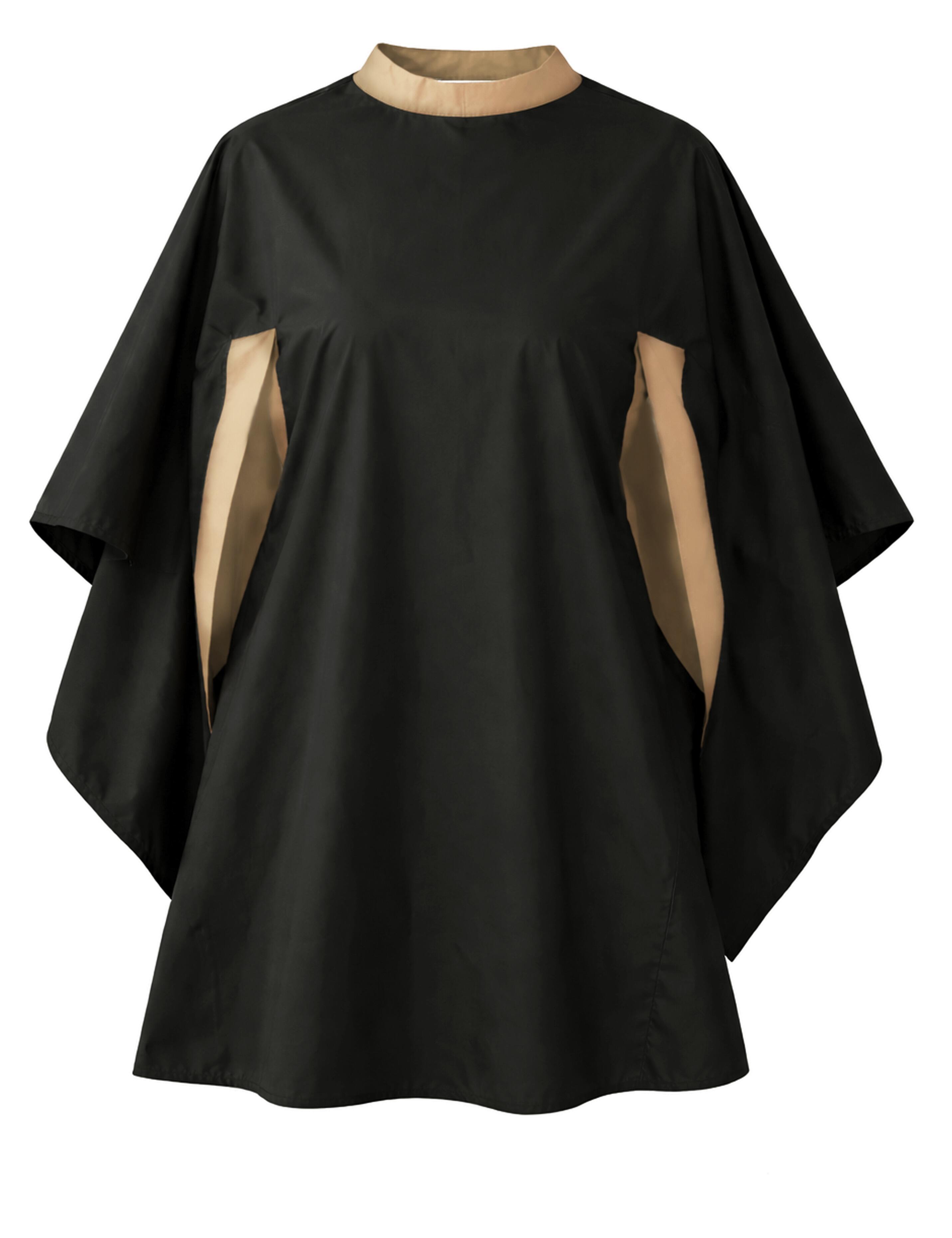 Black and Cappuccino barber and salon gown with hand slits