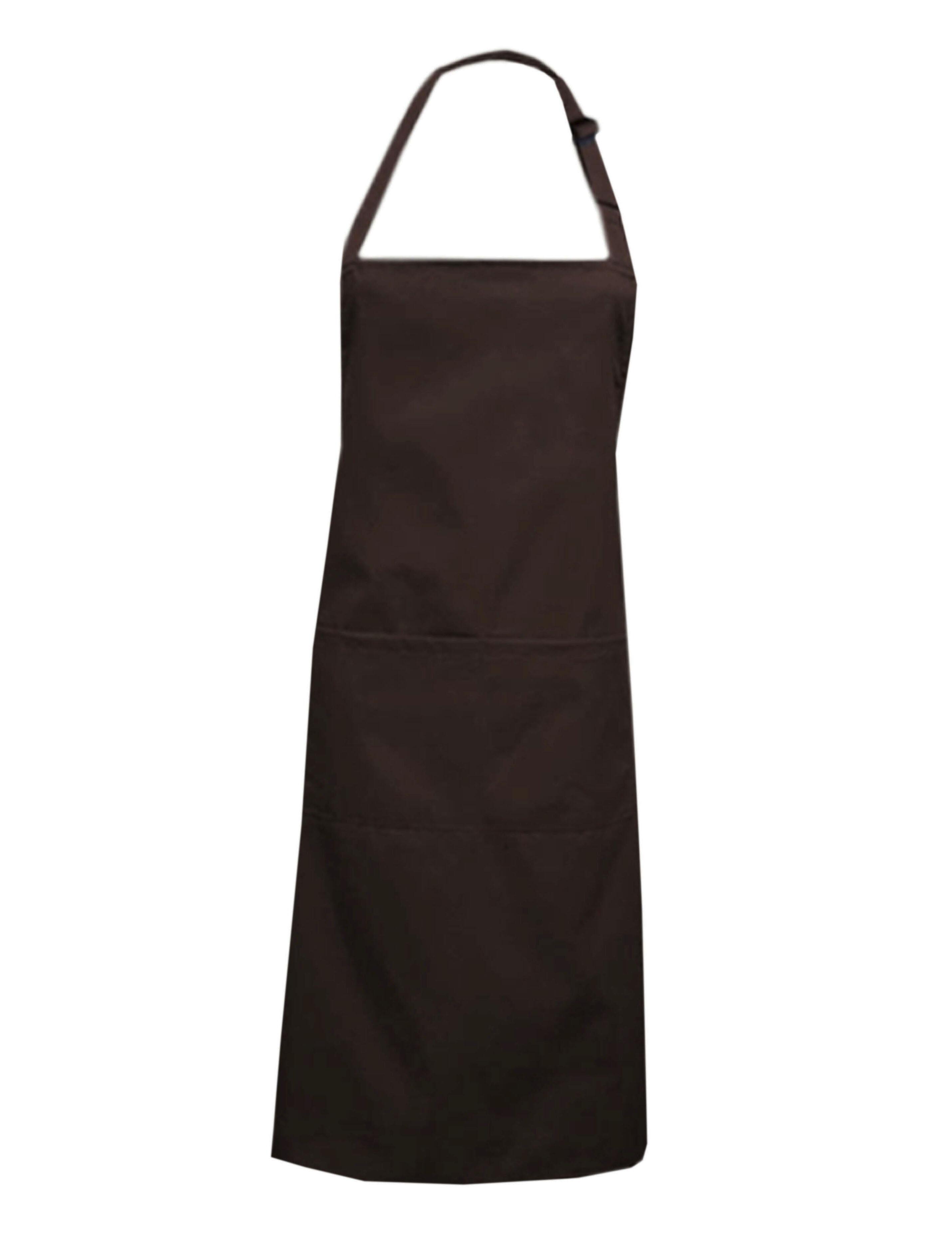 Brown plus size bib apron with custom print or embroidery option