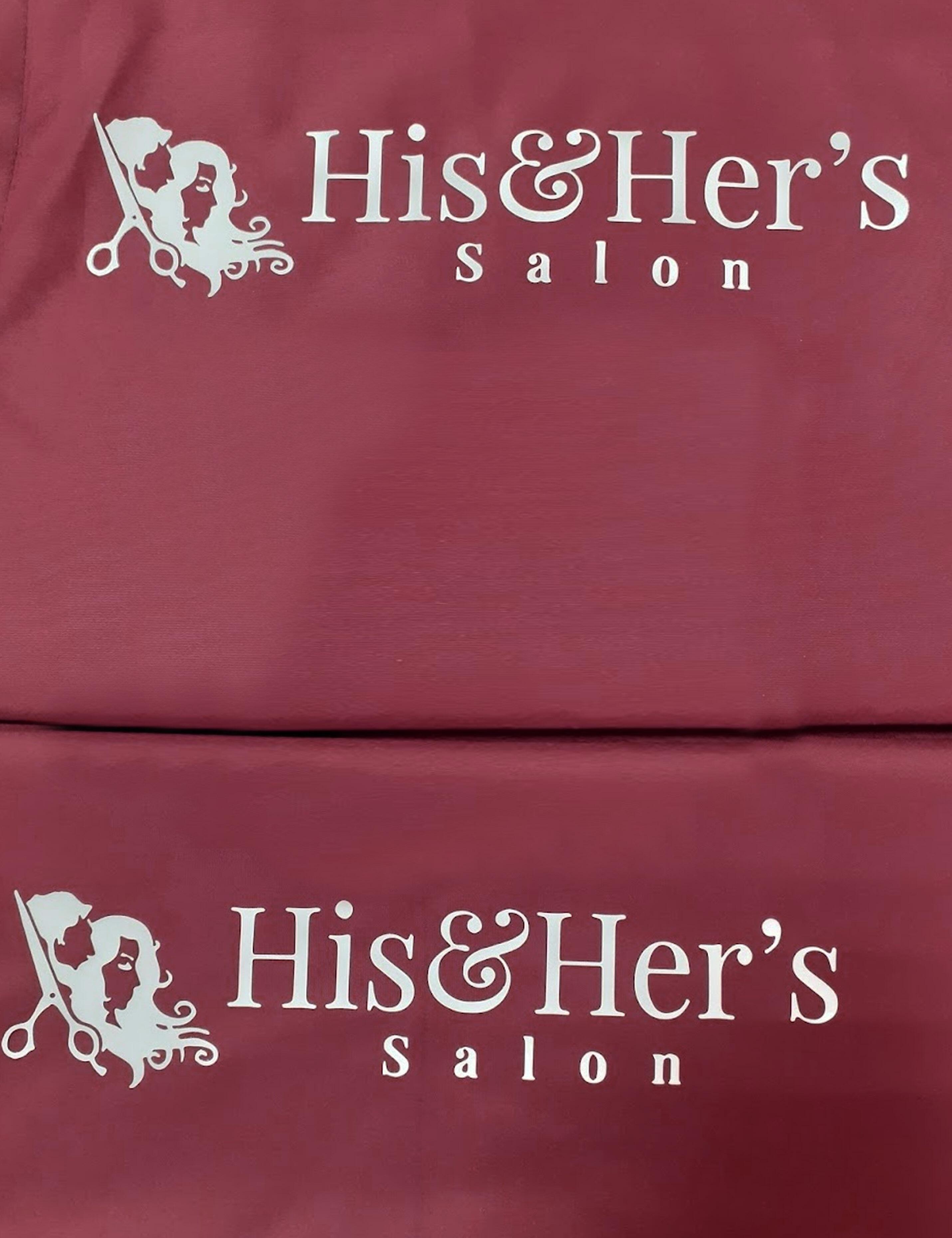 Burgundy barber cape durable salon gown for clients with custom branding