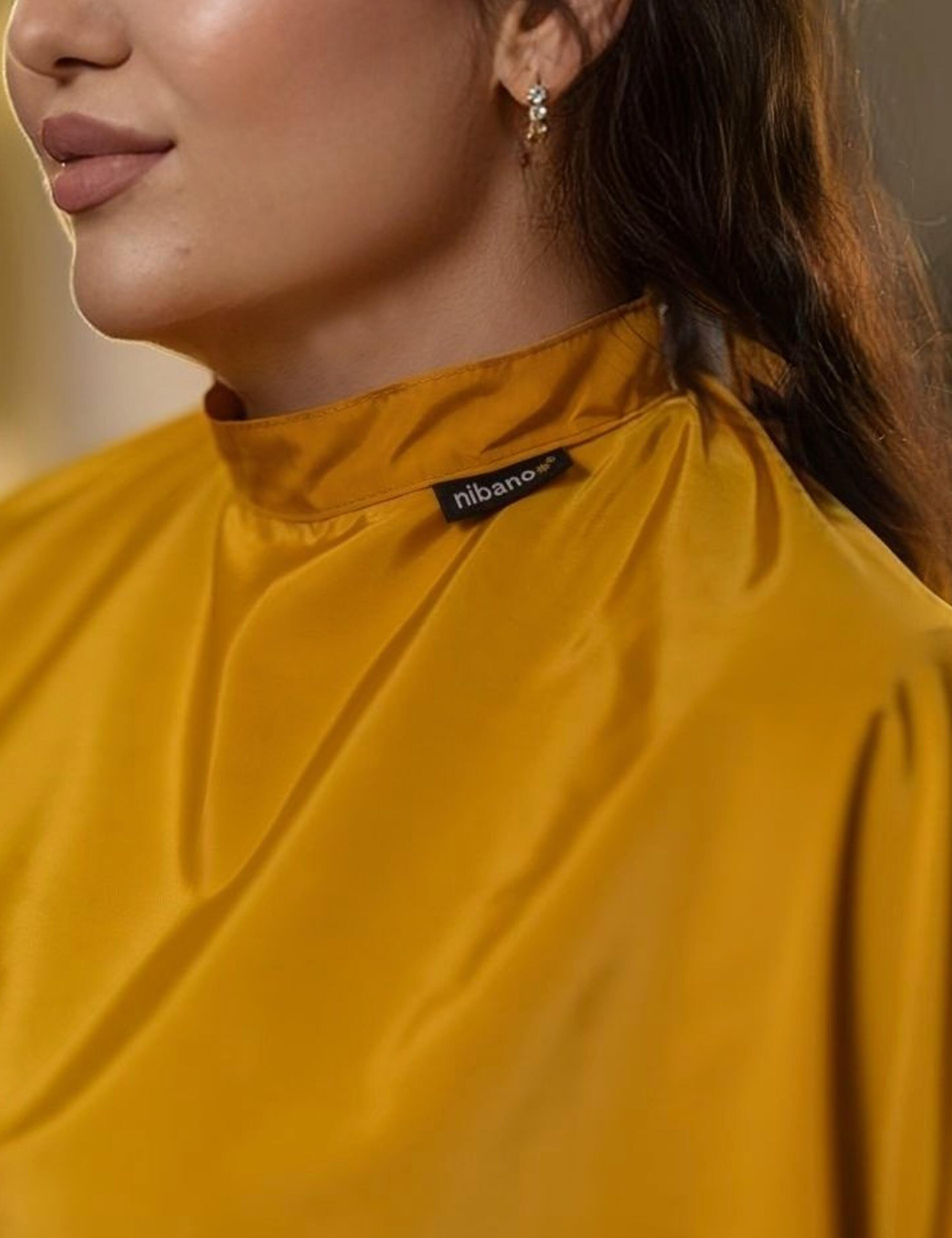 Gown for hairdressers mustard for beauty salon