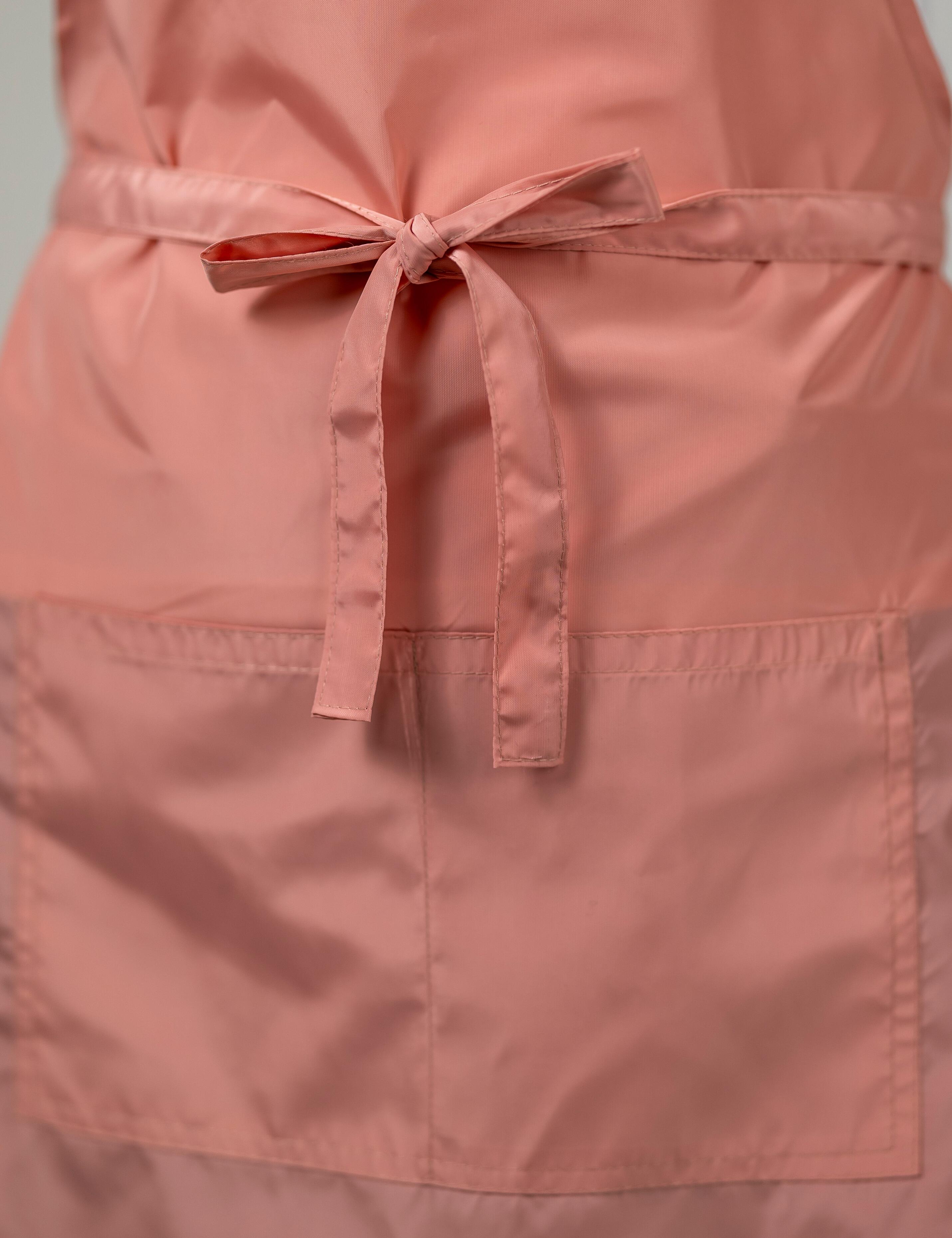 Peach waterproof grooming and beauty apron with pockets