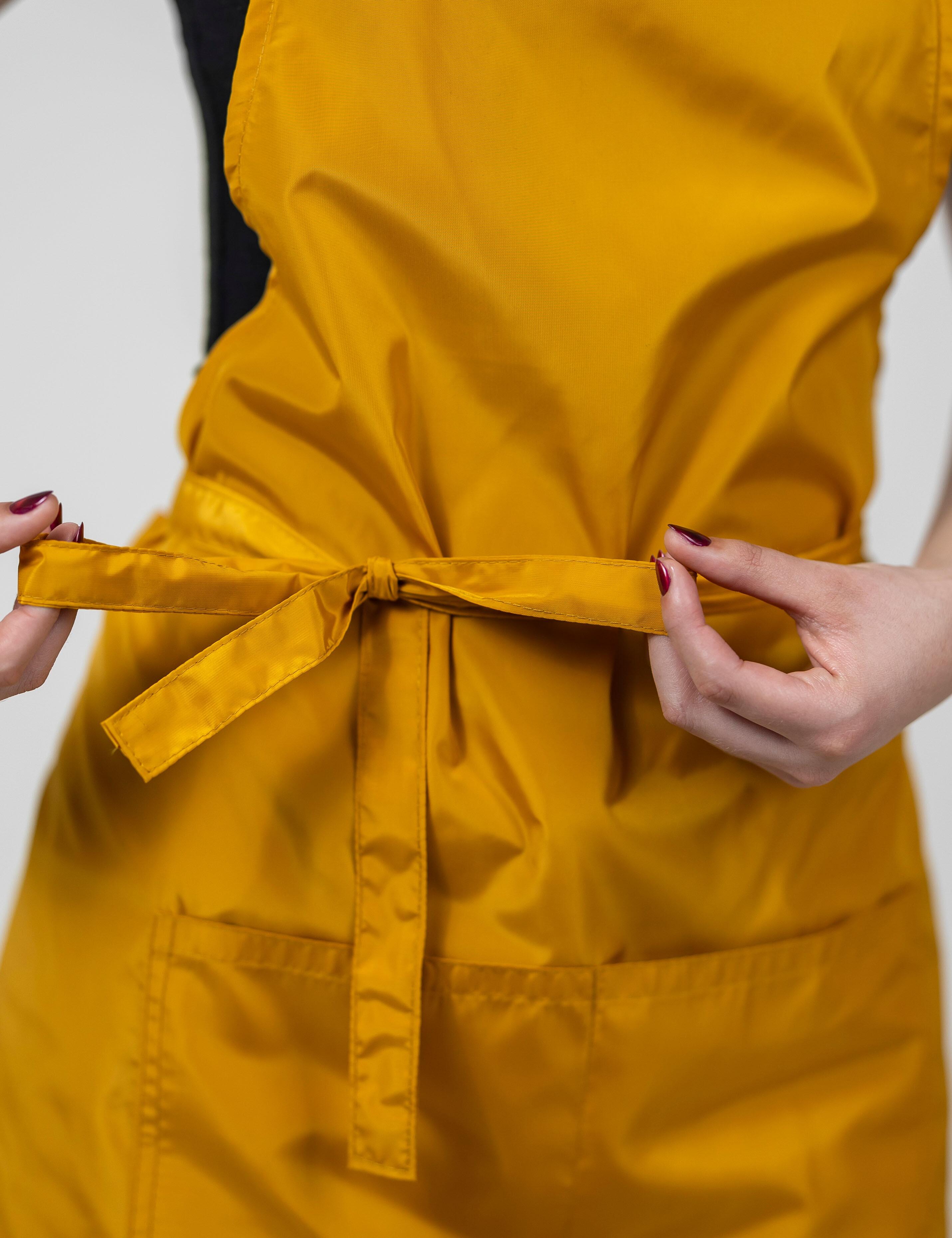 Сustom Hairdresser’s waterproof apron mustard