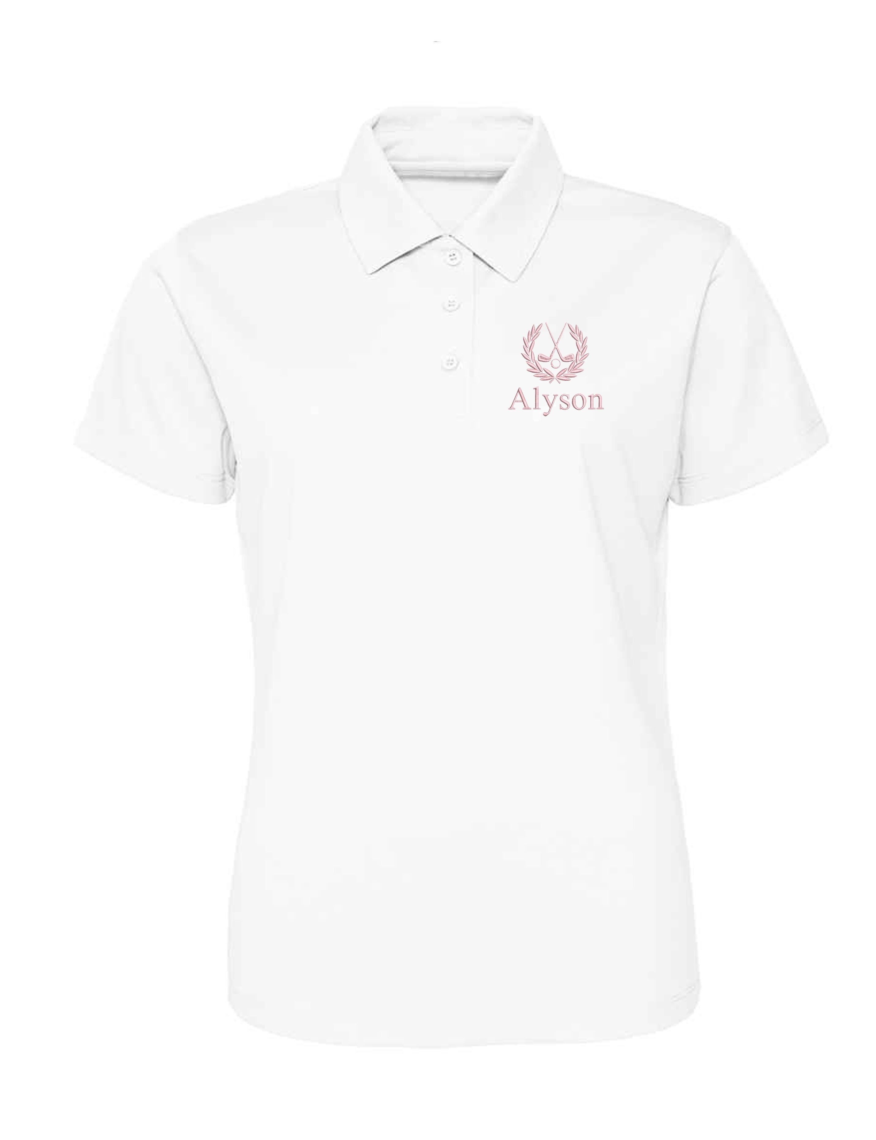 Embroidered Women's Dri-Fit Golf Polo Shirt White