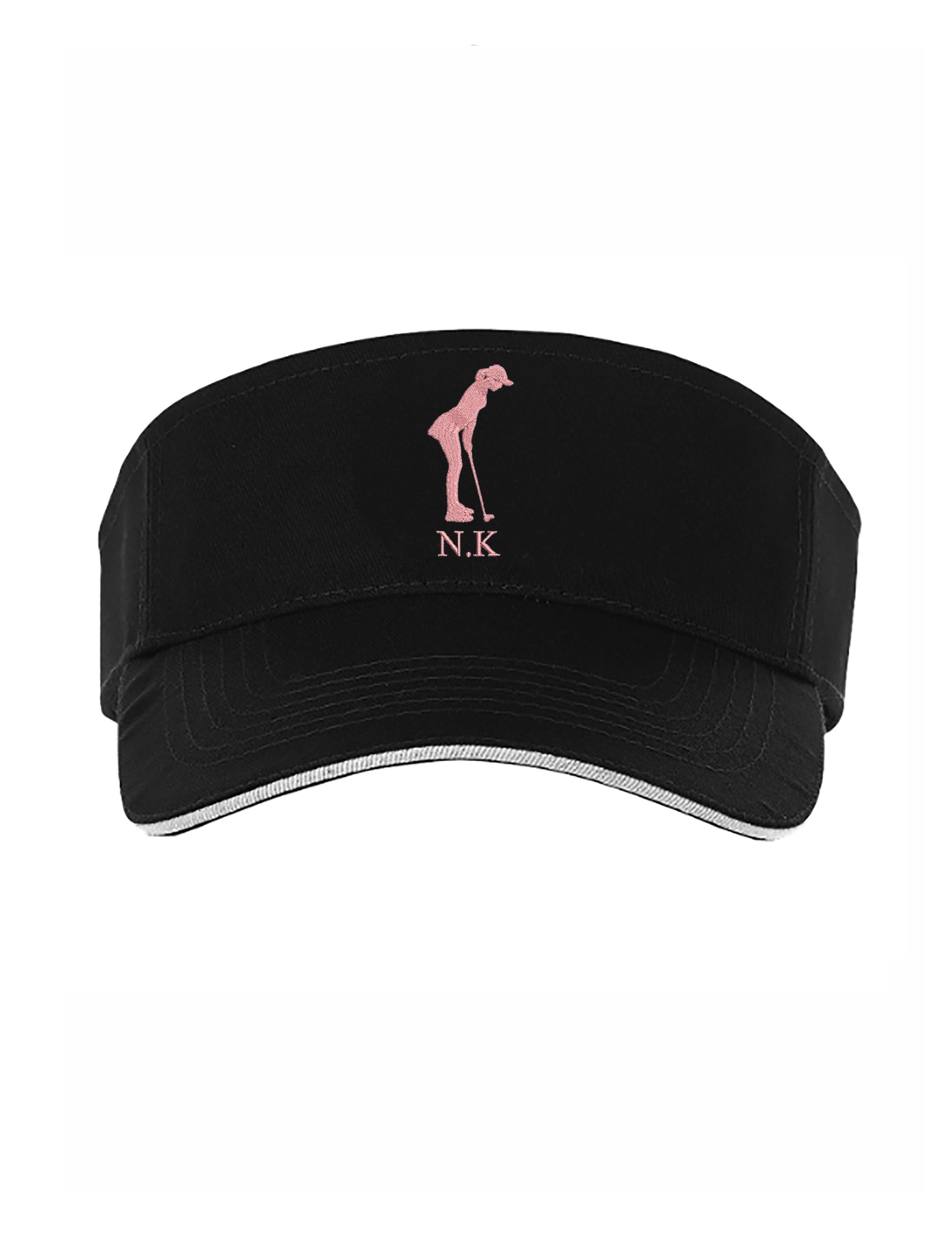 Women's Golf Design Golf Sun Visor with Embroidery BLACK