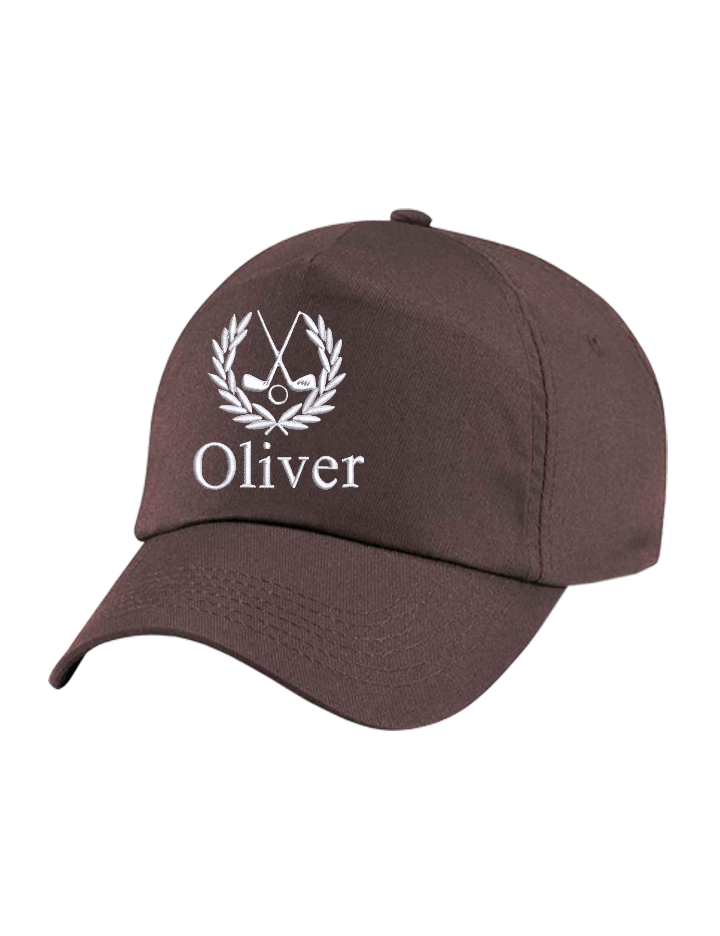 Personalised Embroidered Golf Cap Brown