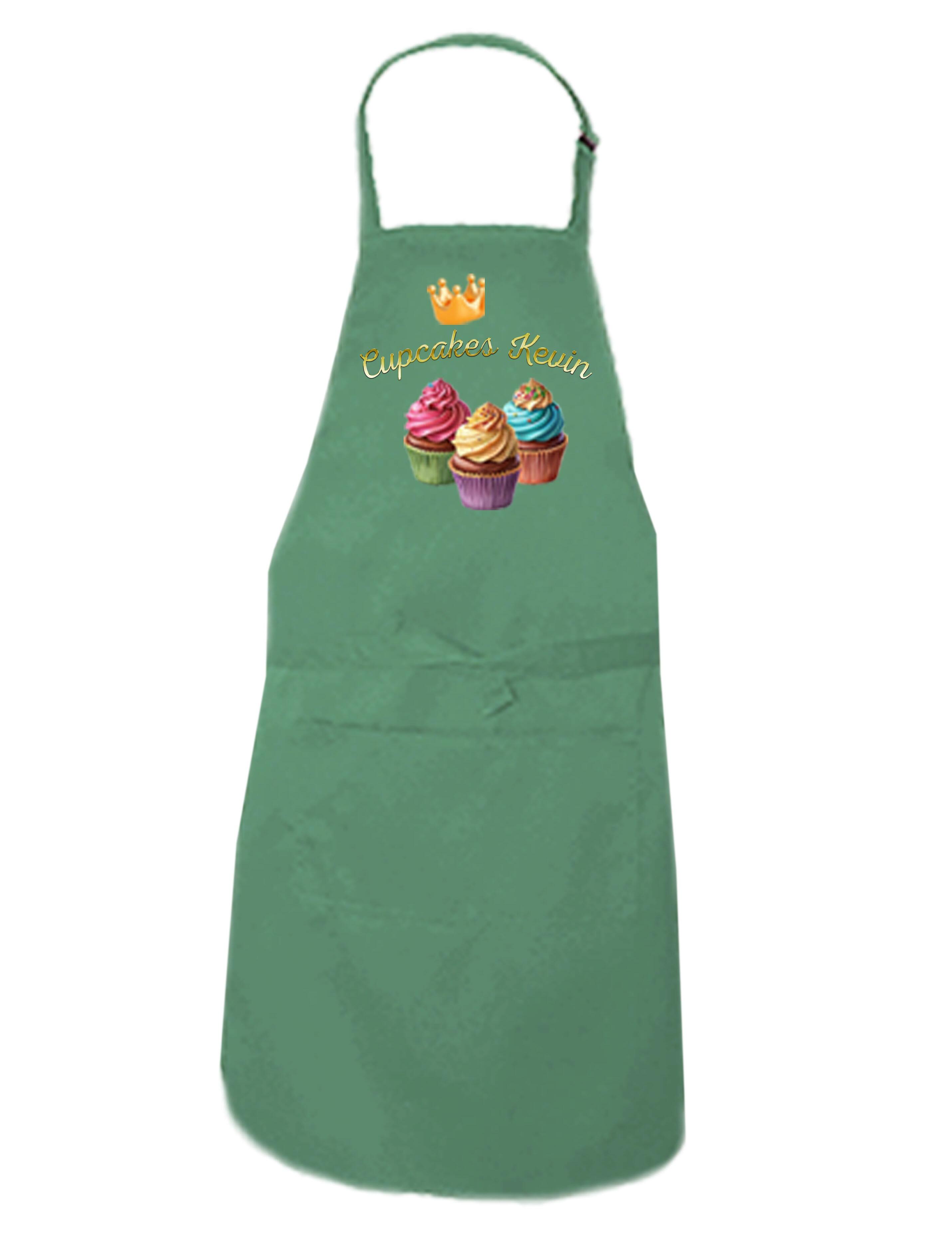 Personalised Cup Cake Kids Apron Olive