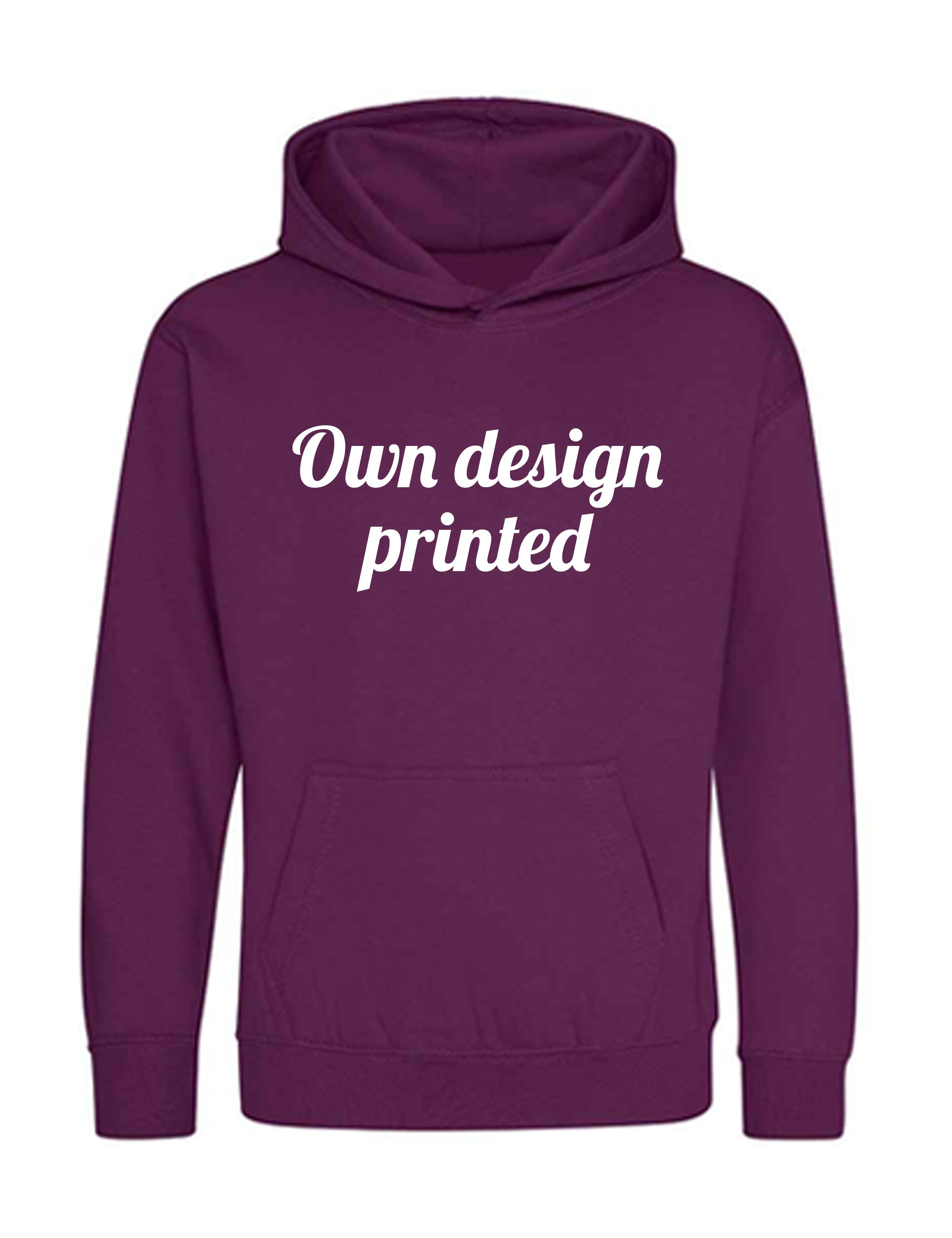 Personalised kids Hoodie Plum with print