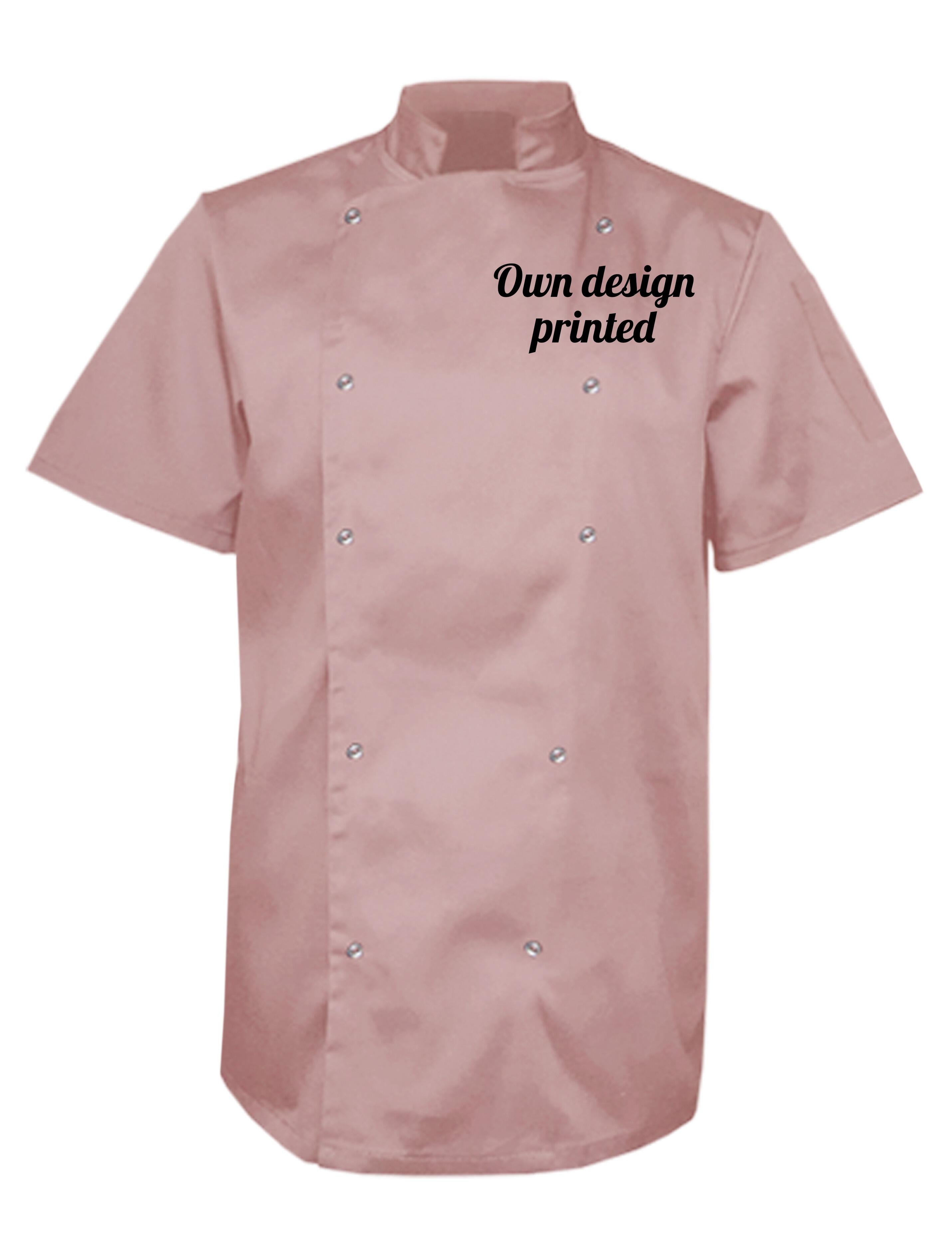 Personalised Short Sleeve Chef's Jacket Powder with print