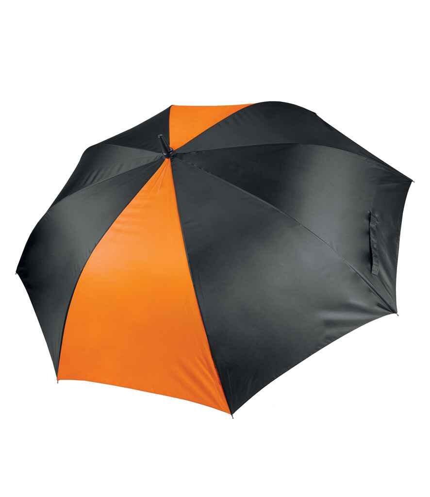 Personalised Large Golf Umbrella Black/Orange with name or logo