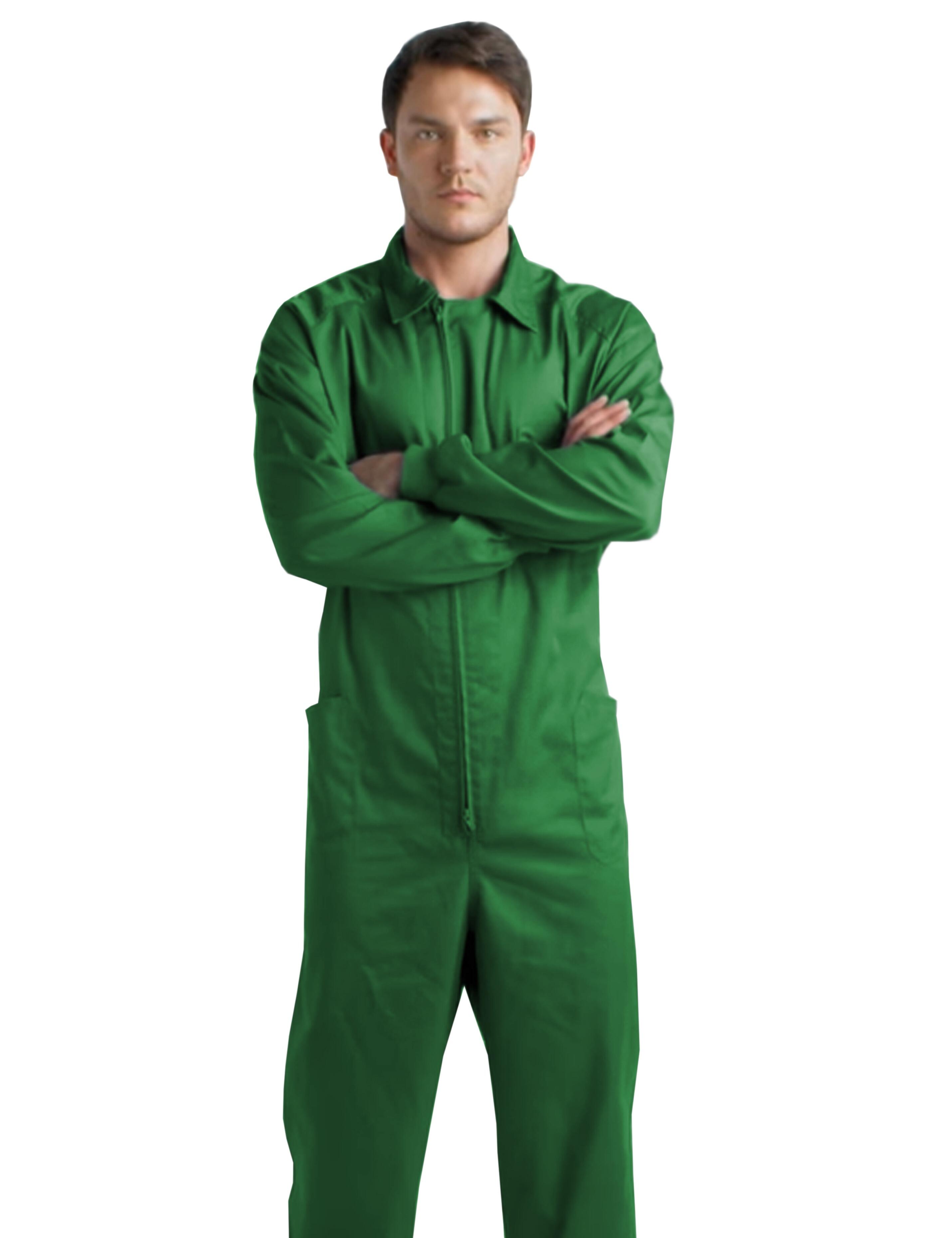 Printed work overall green with name or logo