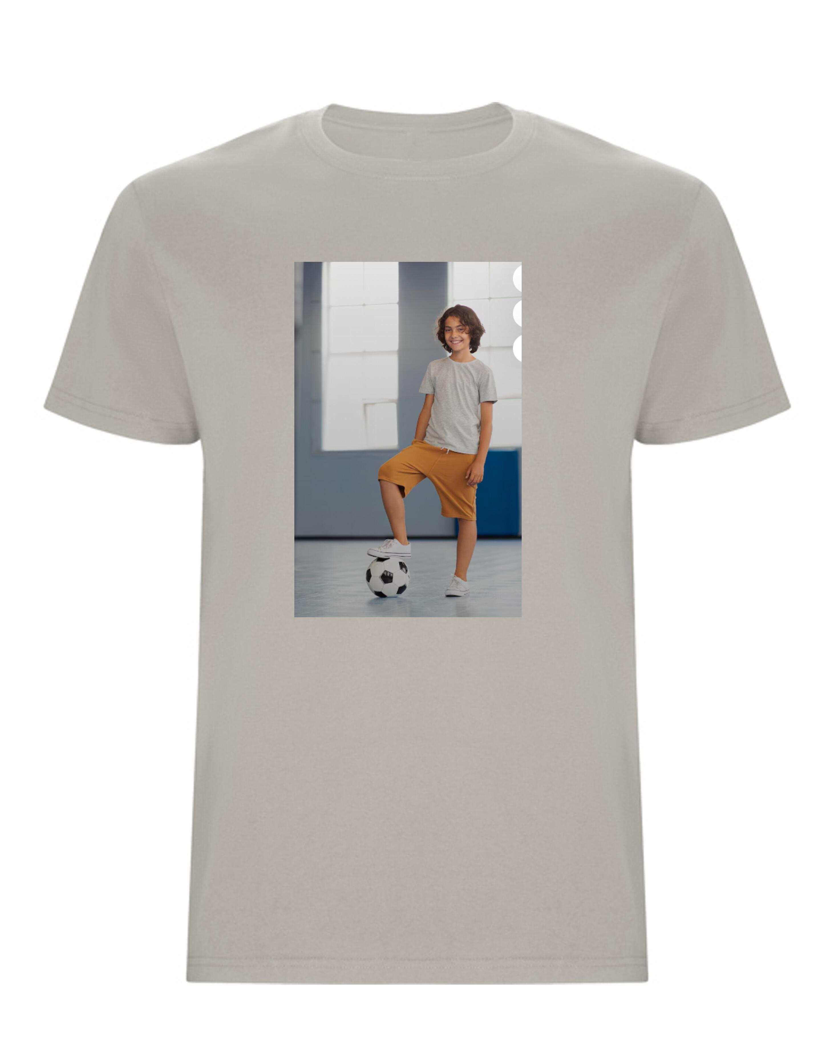 Custom Photo Printed Heavyweight Kids T-Shirt Light Grey
