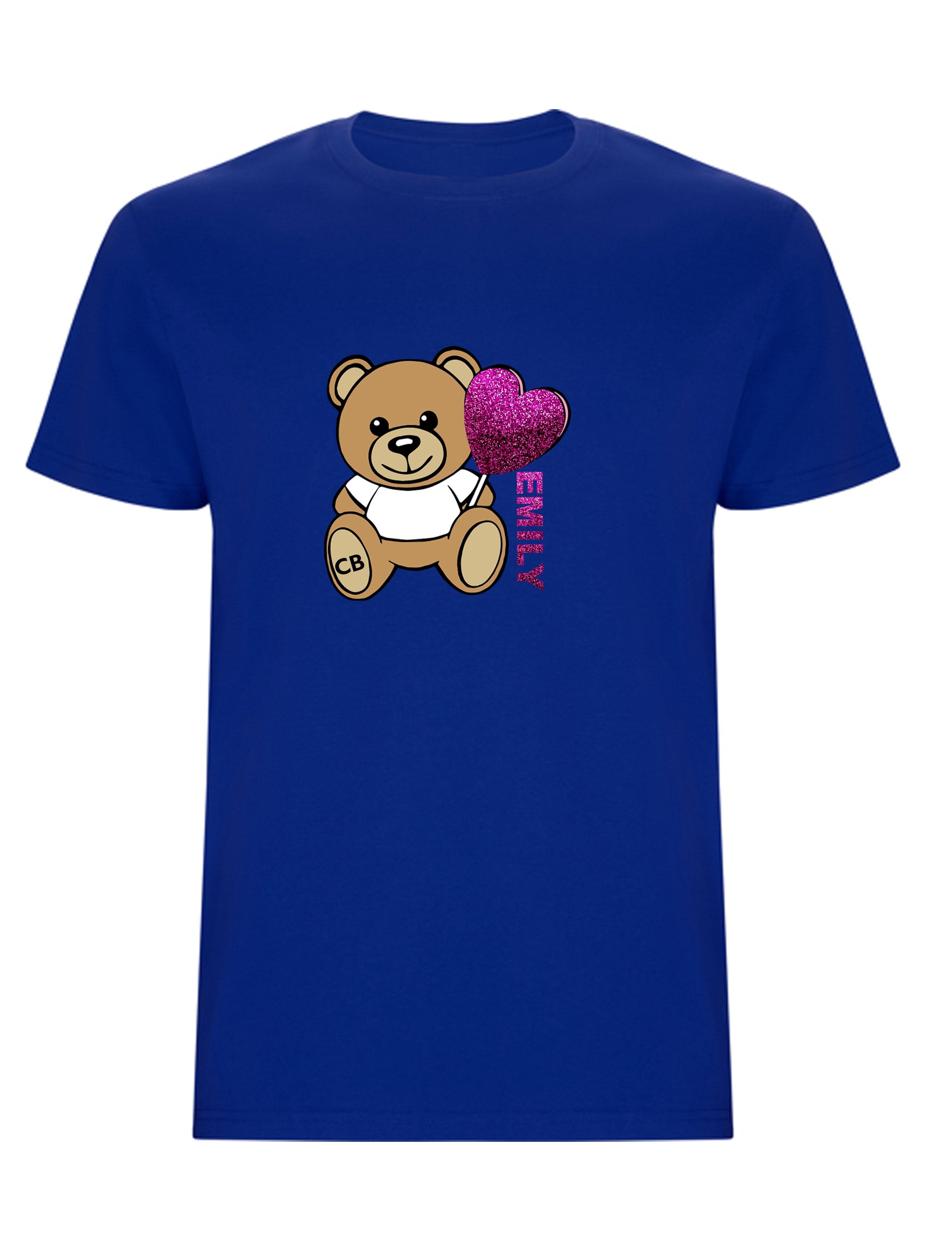 Custom Kids Bear T-Shirt Royal Blue