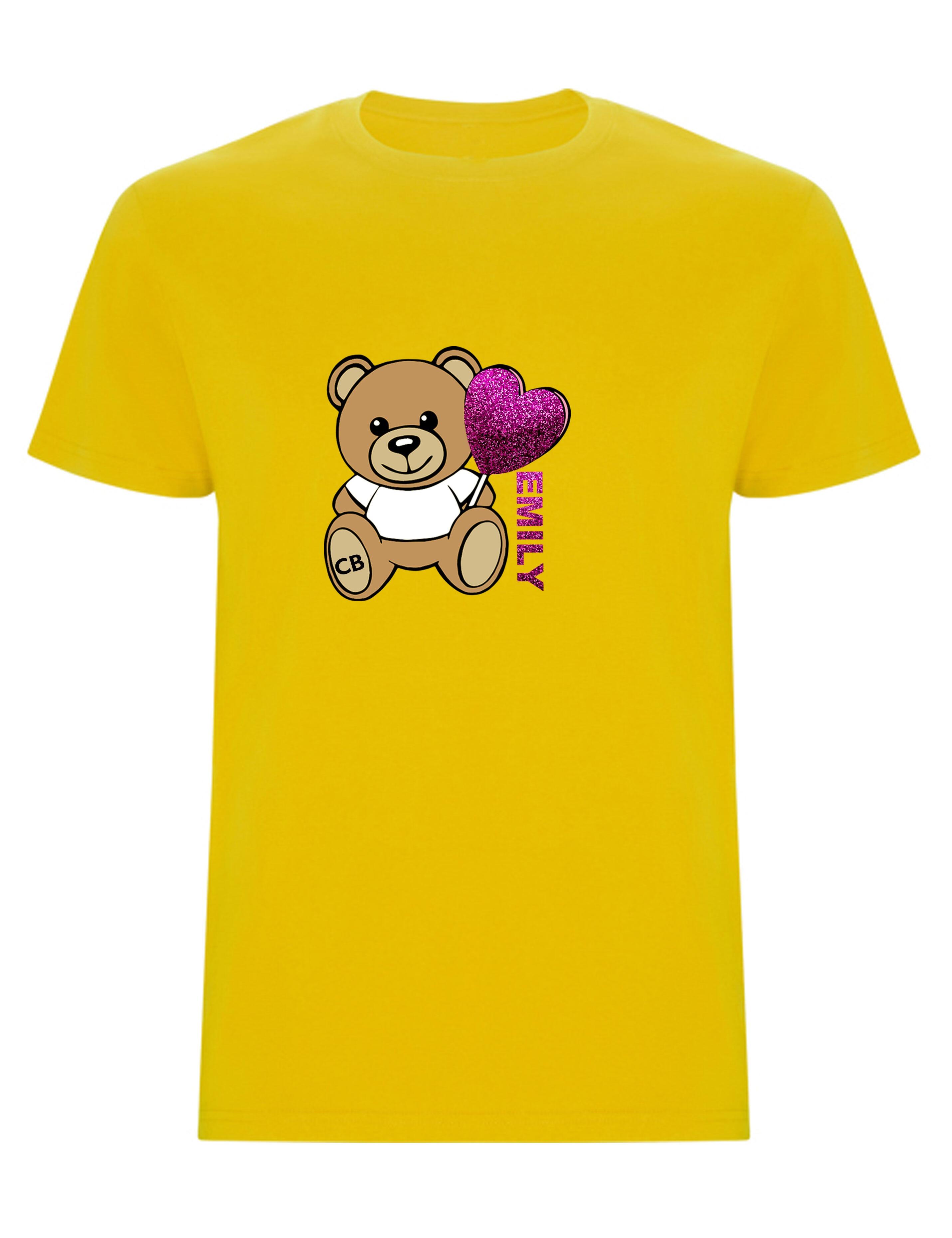 Custom Kids Bear T-Shirt Yellow