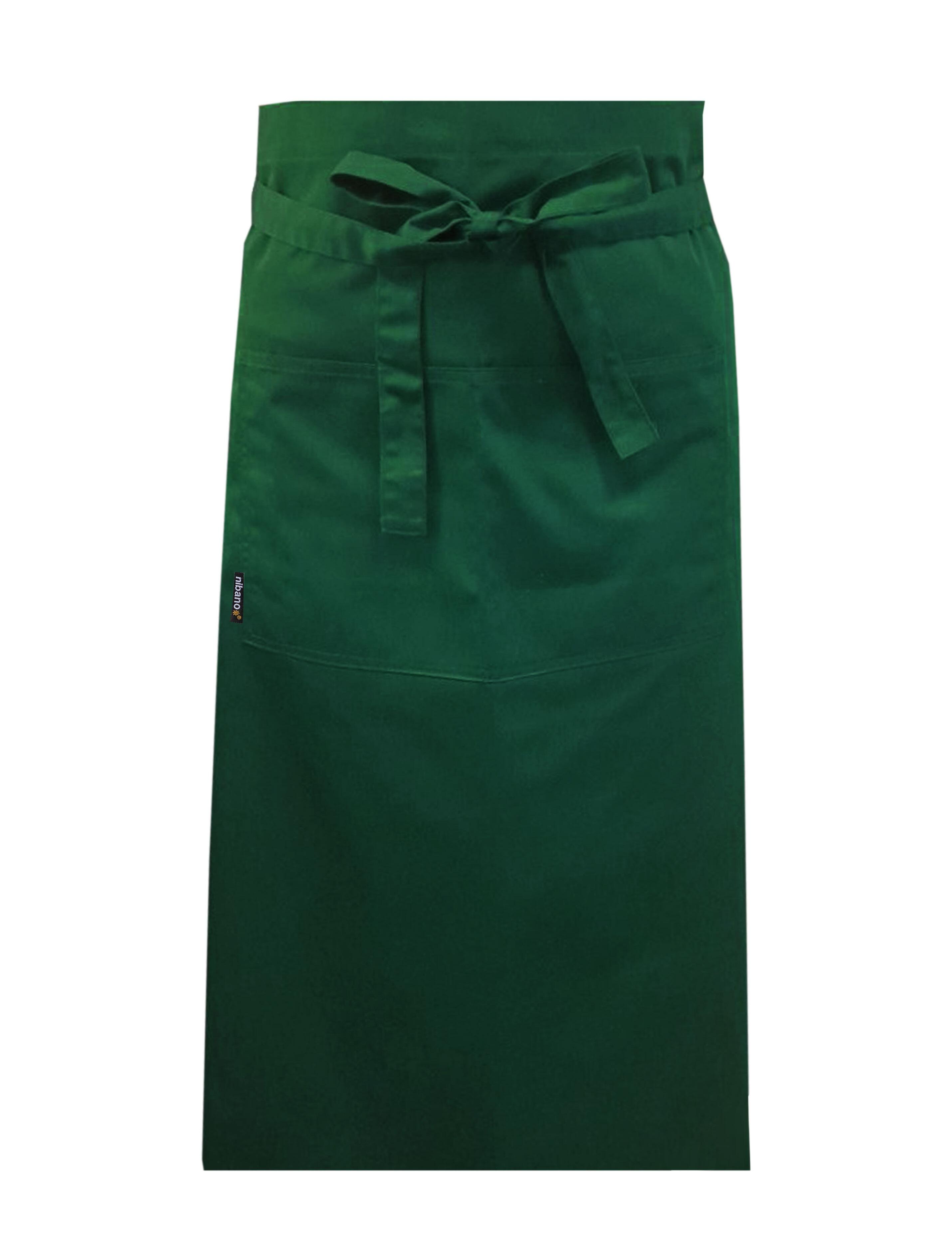 Nibano Long Waist Apron with pockets Kelly Green
