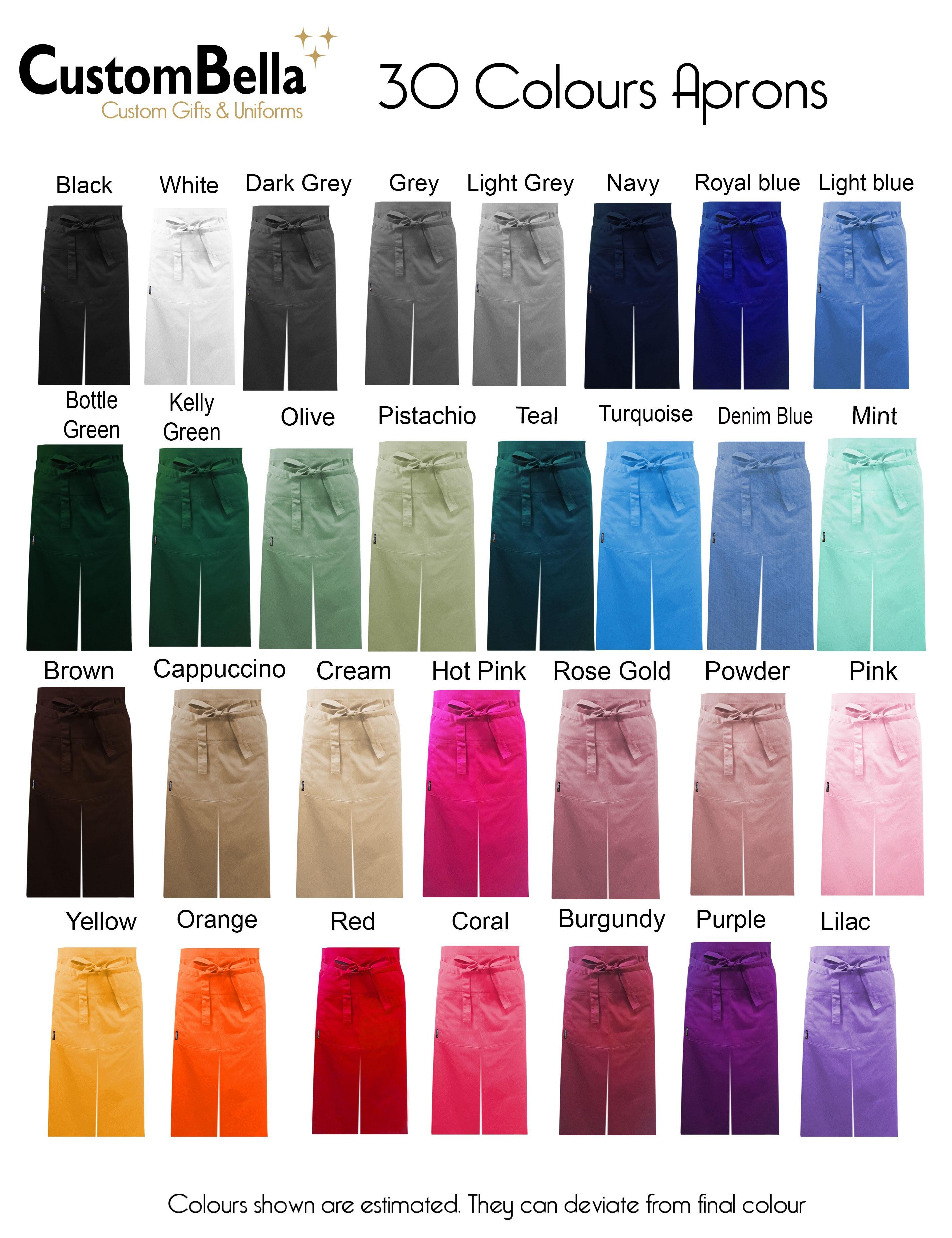 Professional Long bar waist apron with slit purple