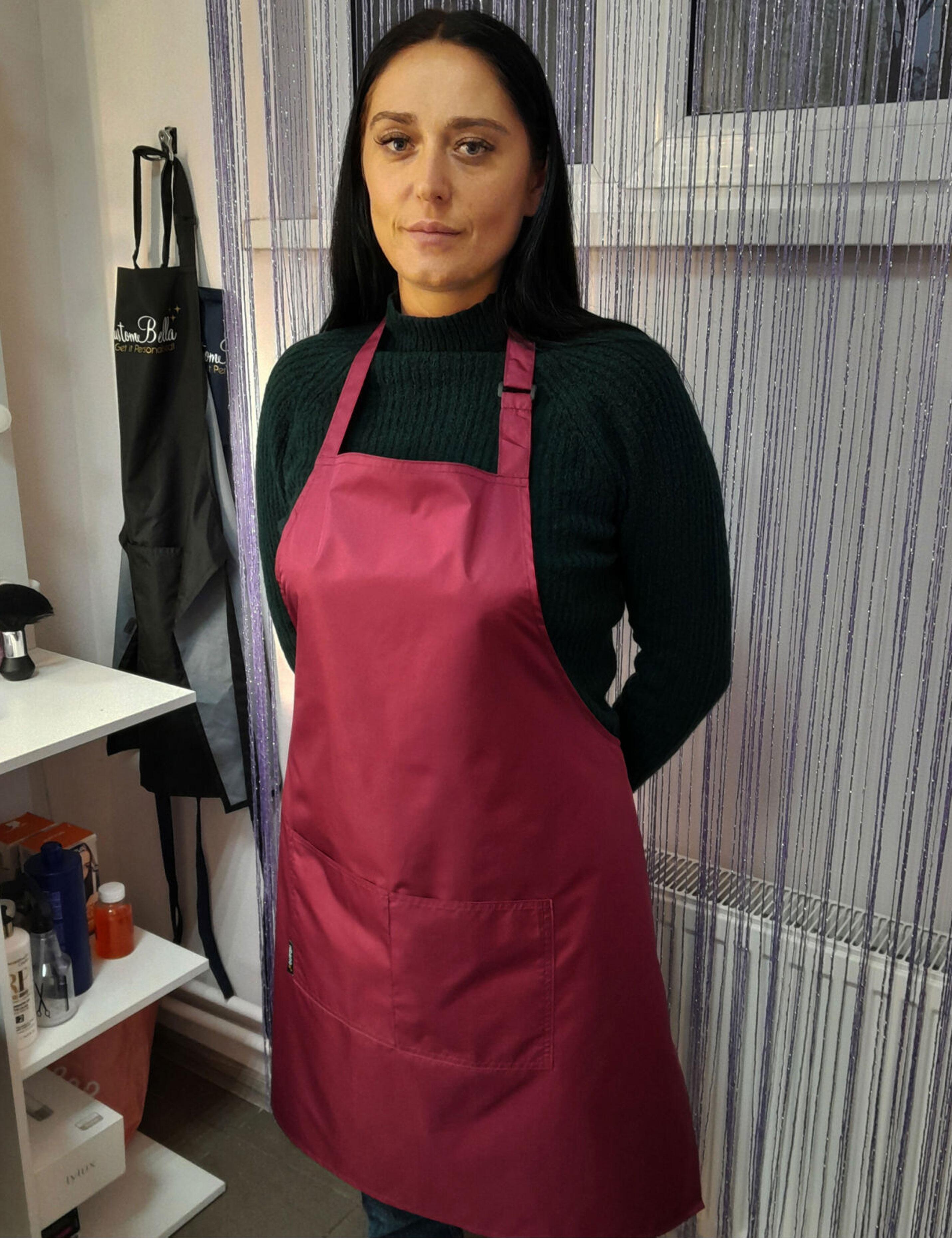 Professional burgundy salon apron waterproof