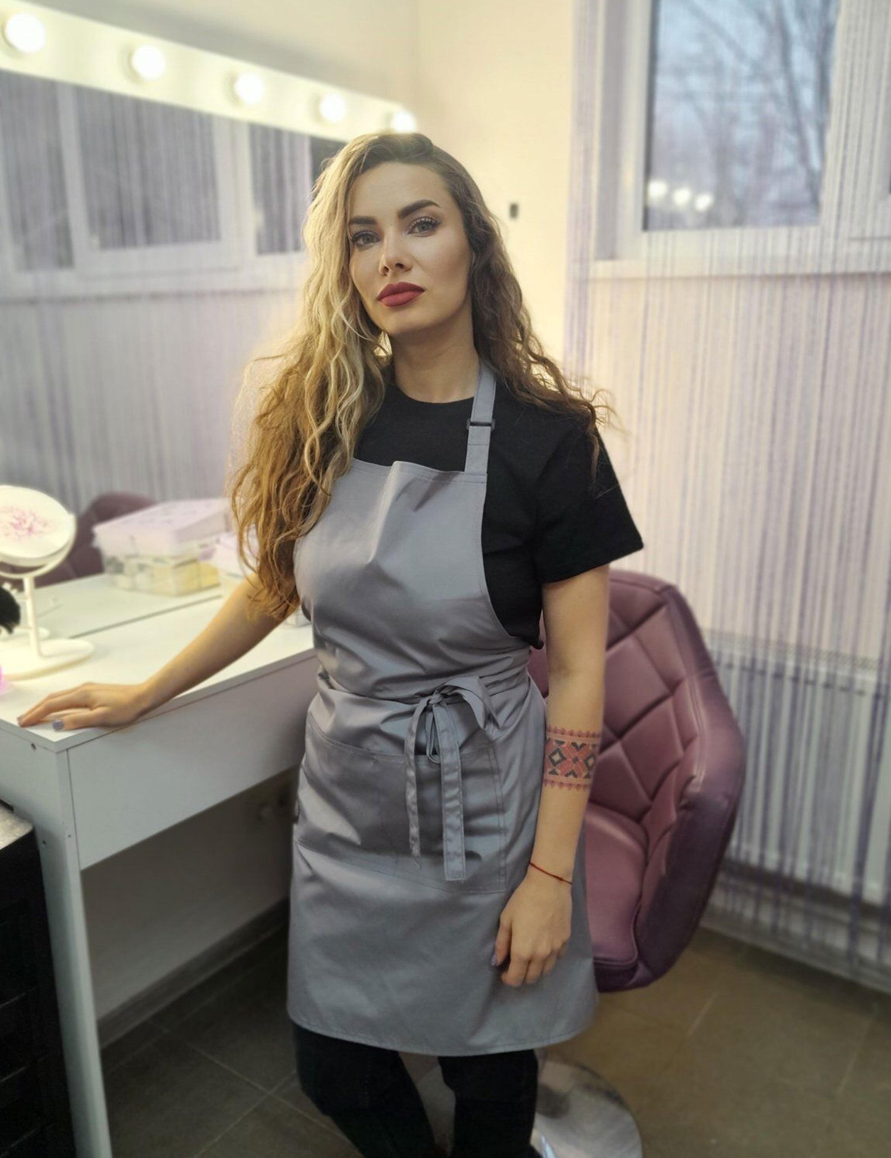 Professional grey salon apron waterproof