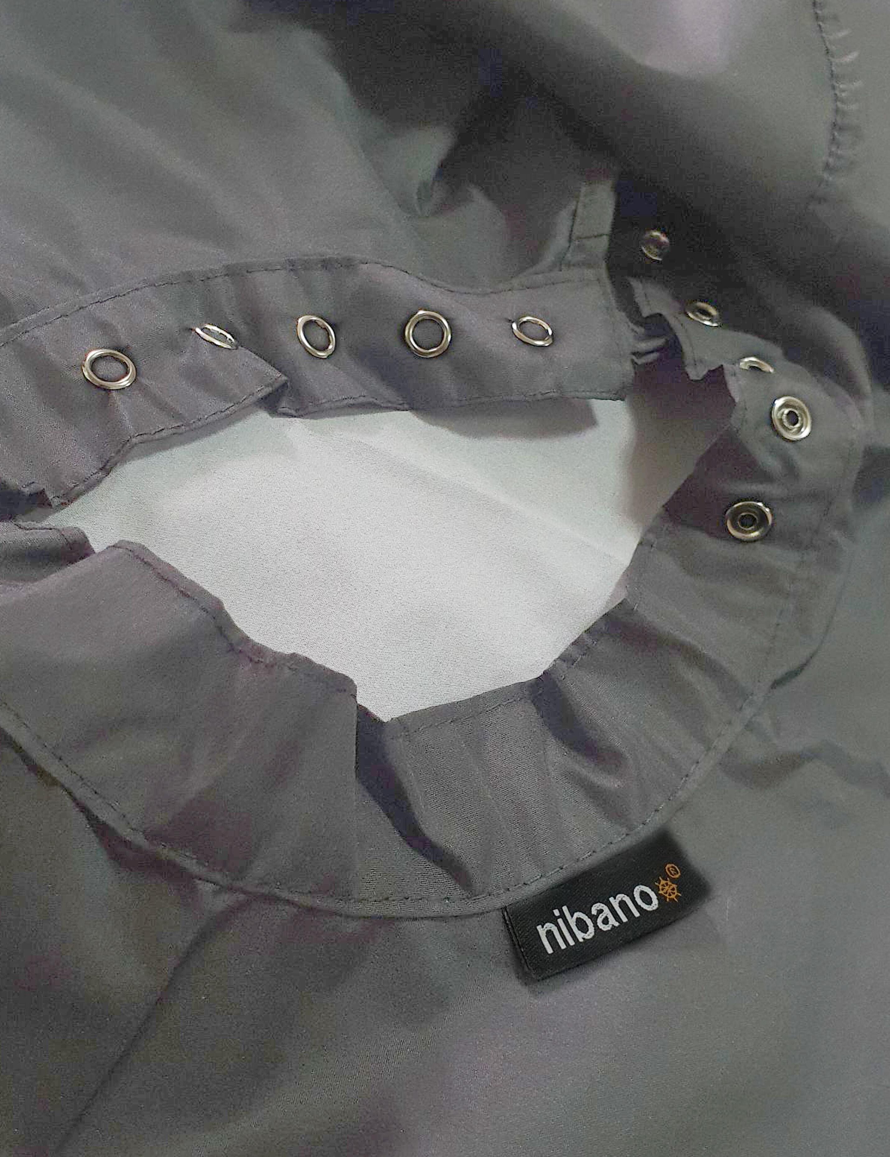 Hairdressing gown with clips closing dark grey