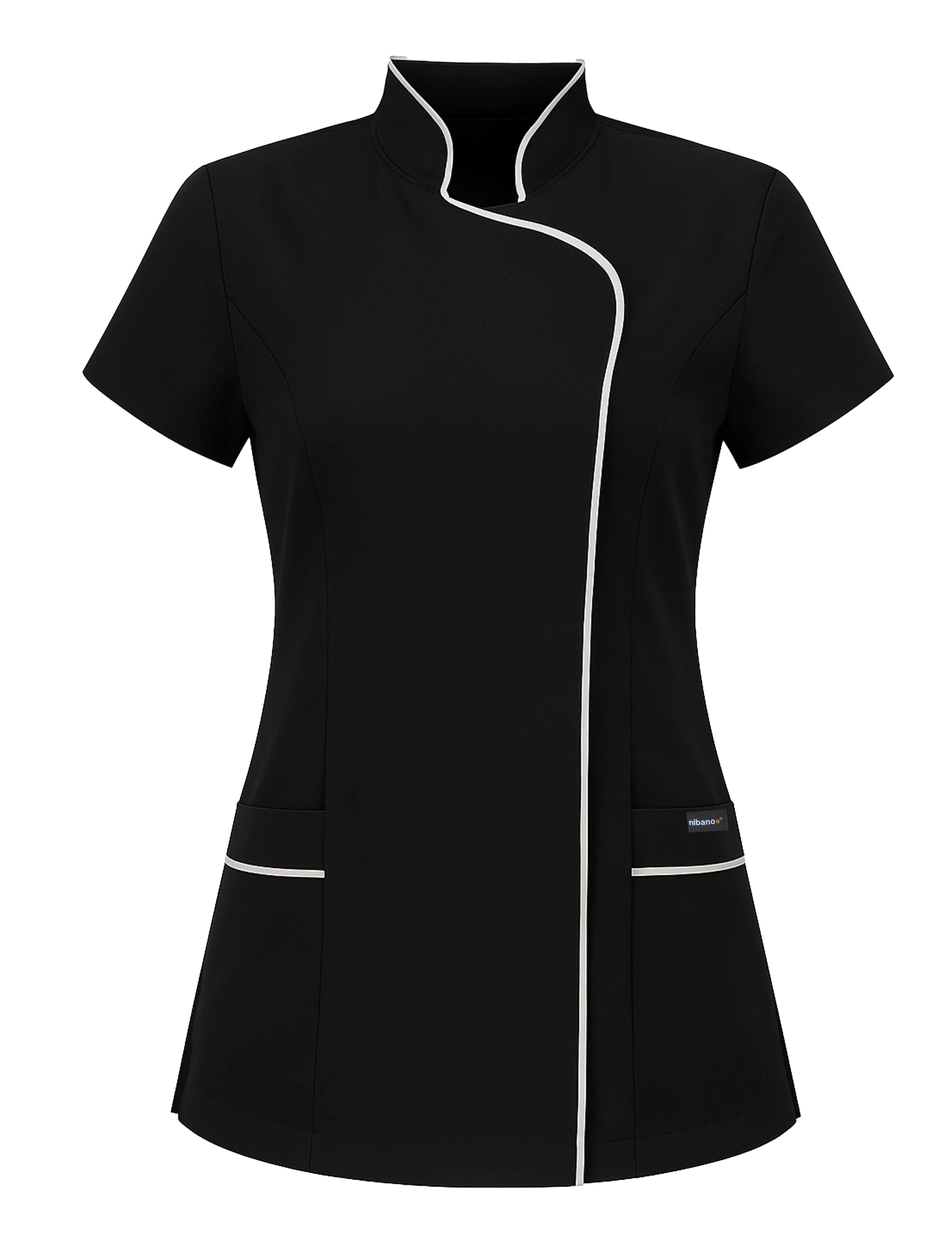 Women's black and White beauty tunic for salon staff
