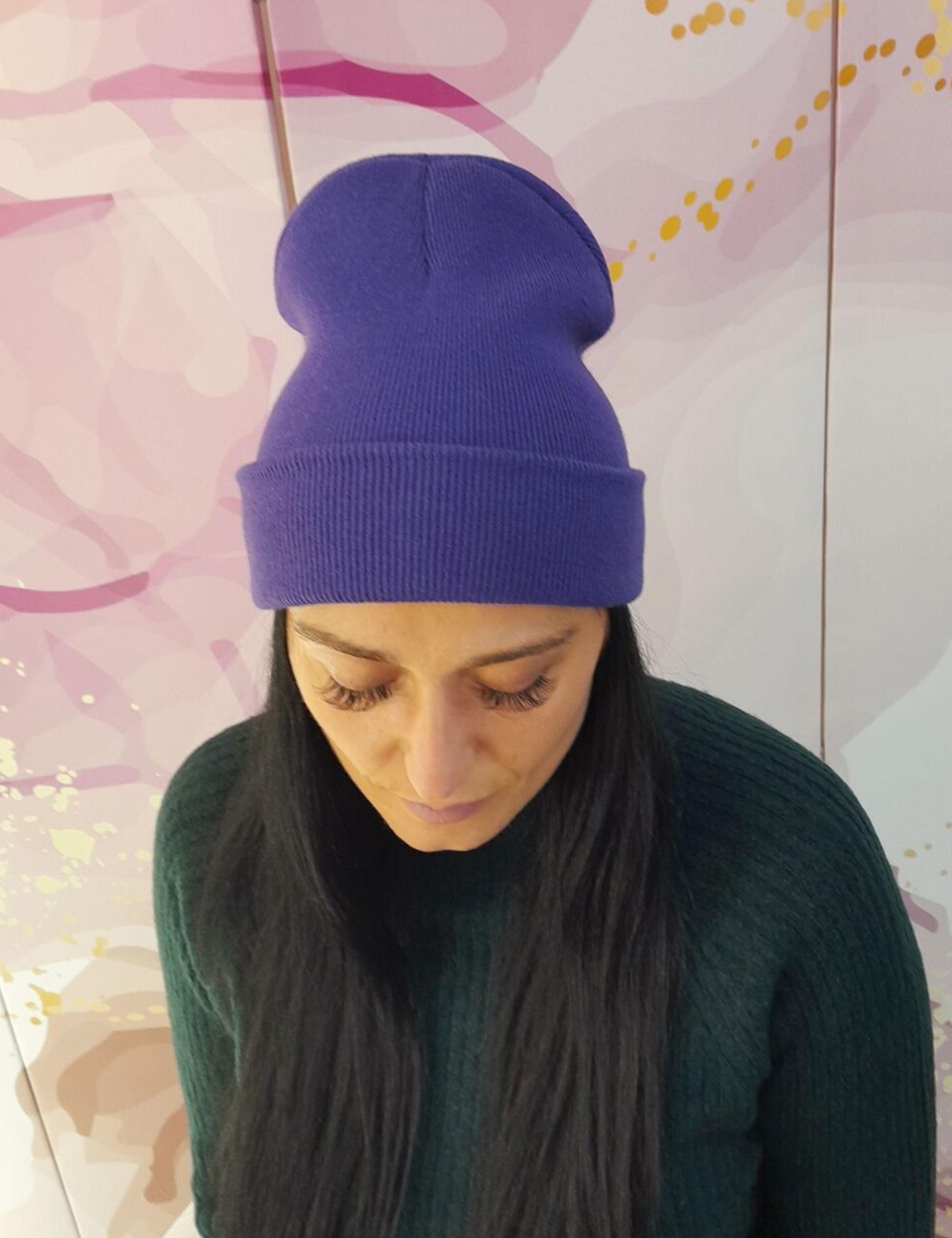 Basic purple beanie hat