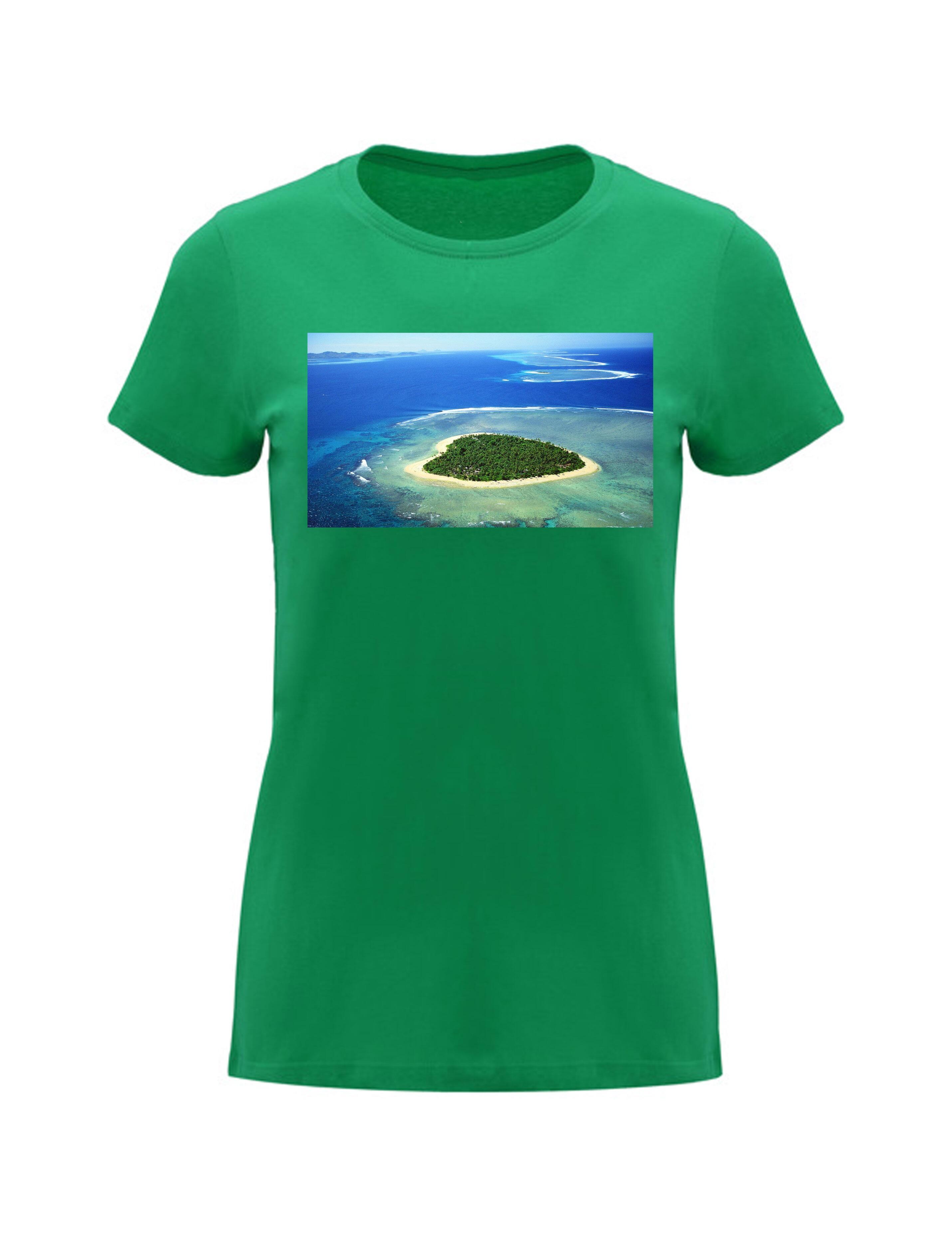 Photo Printed Heavyweight Women's Short Sleeve T-Shirt Kelly Green