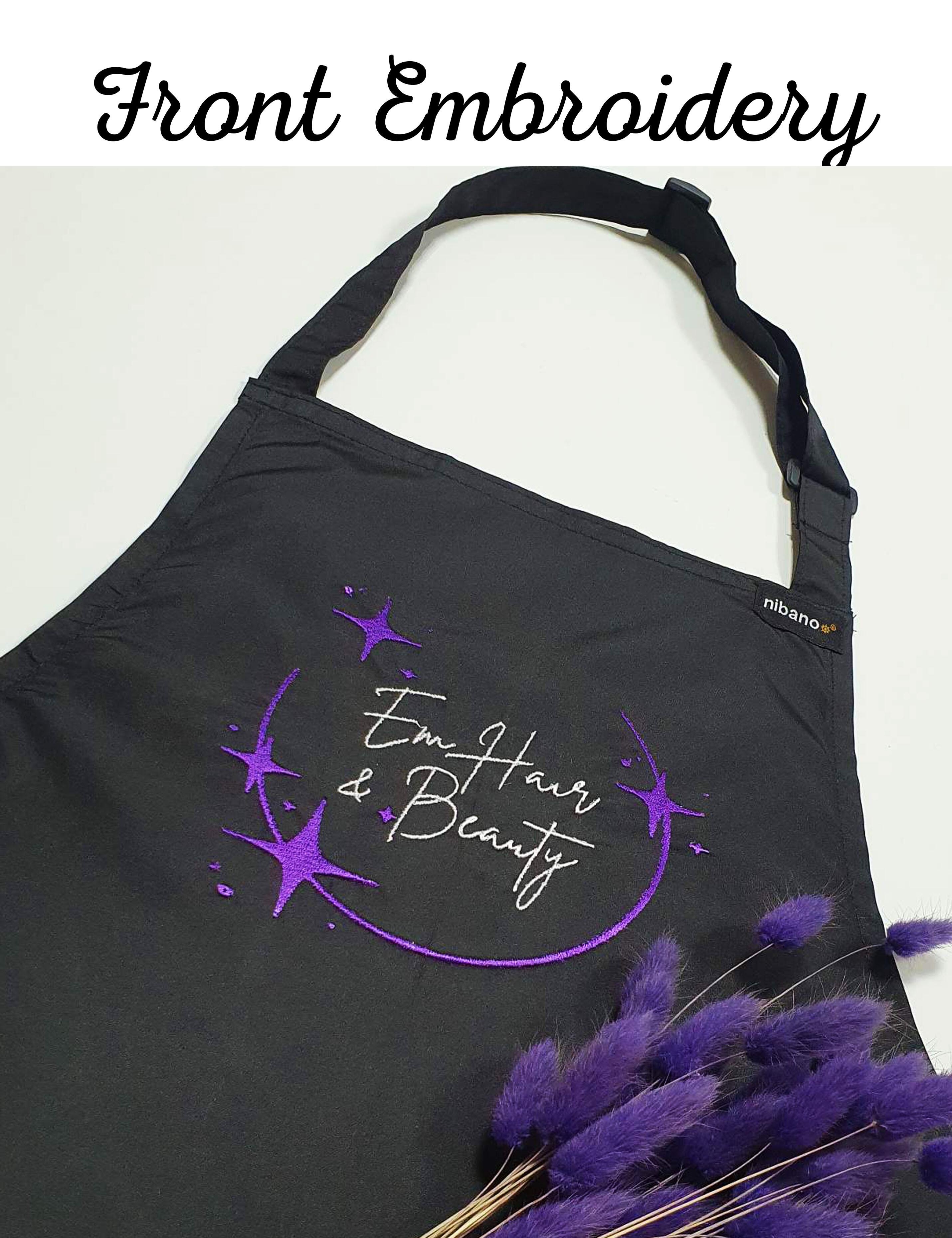 Apron with front embroidery