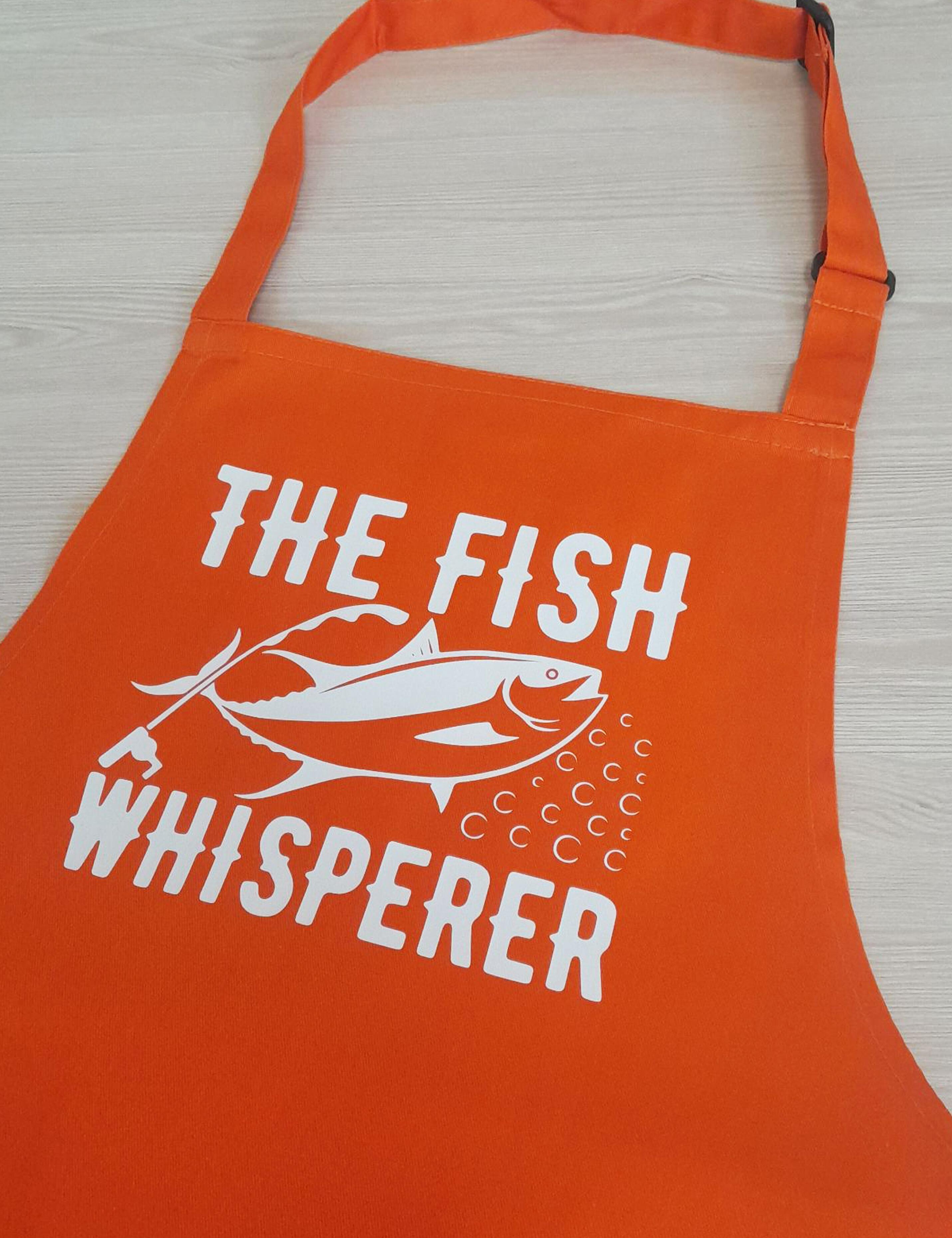 Mid-length Orange work apron with front bib, clean and modern look