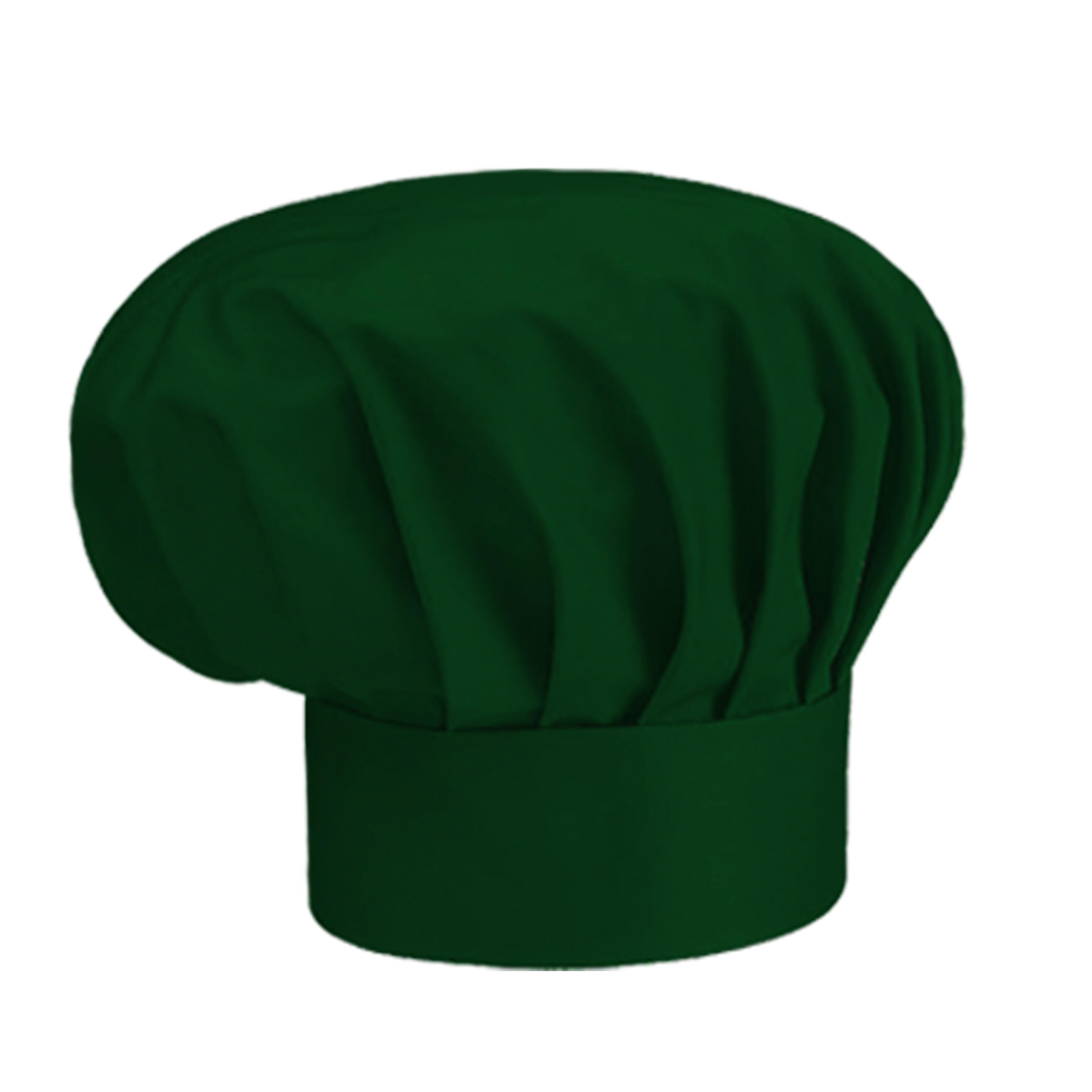 Bottle green chef’s hat suitable for embroidery or custom printing