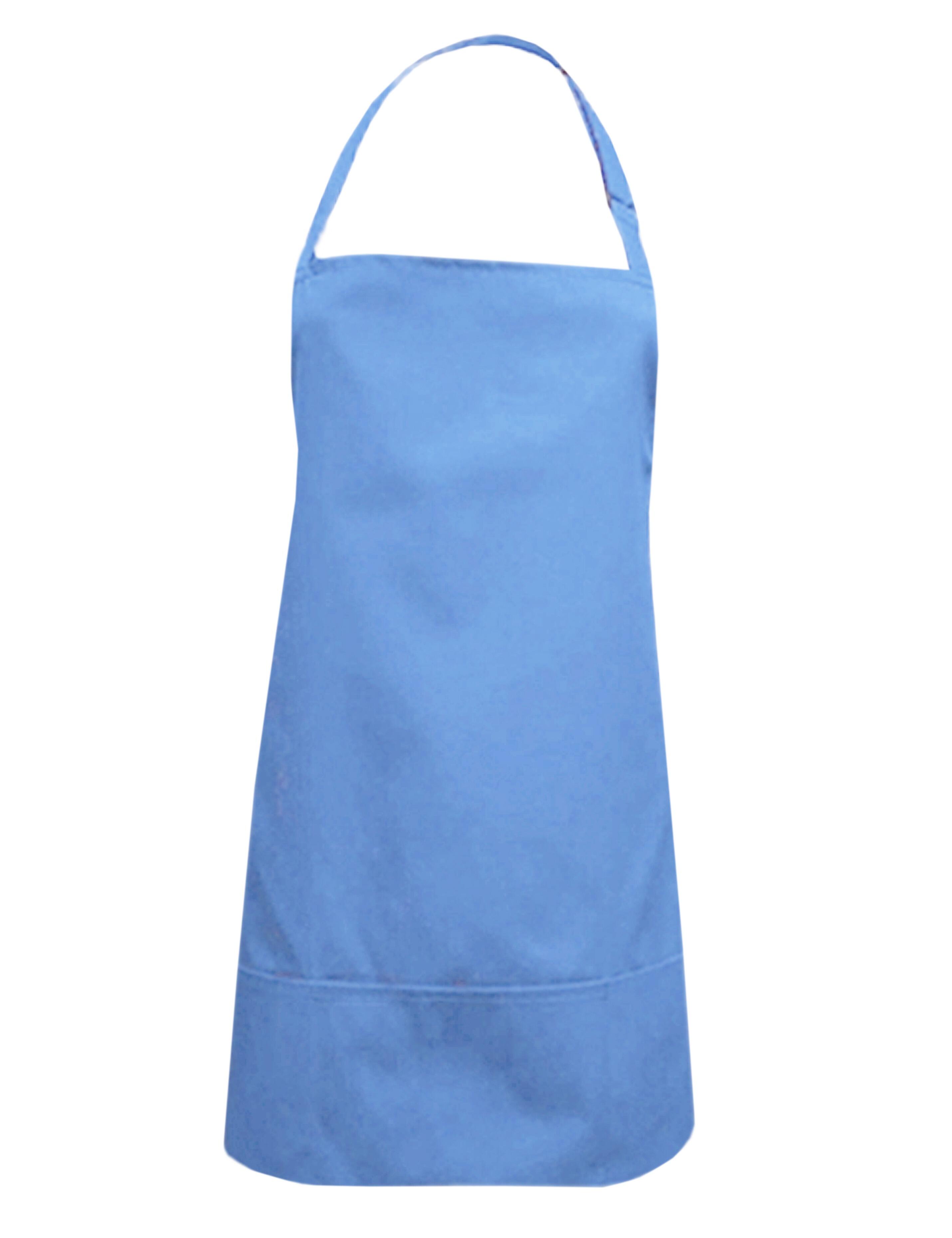 Personalised Short Bib Apron Light Blue